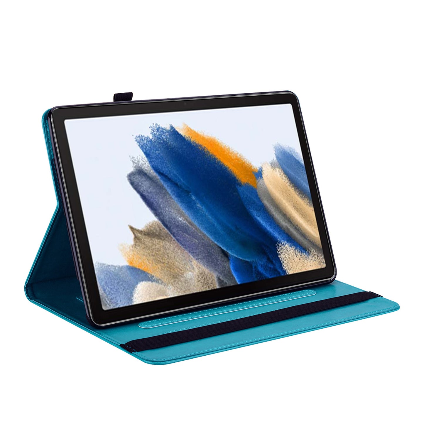 For Samsung Galaxy Tab A9+ Cover Imprinted Stand PU Leather Card Holder Tablet Case
