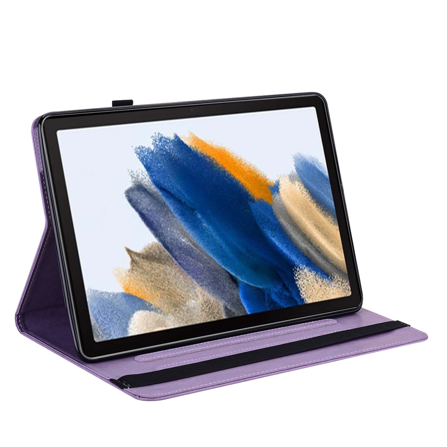 For Samsung Galaxy Tab A9+ Cover Imprinted Stand PU Leather Card Holder Tablet Case