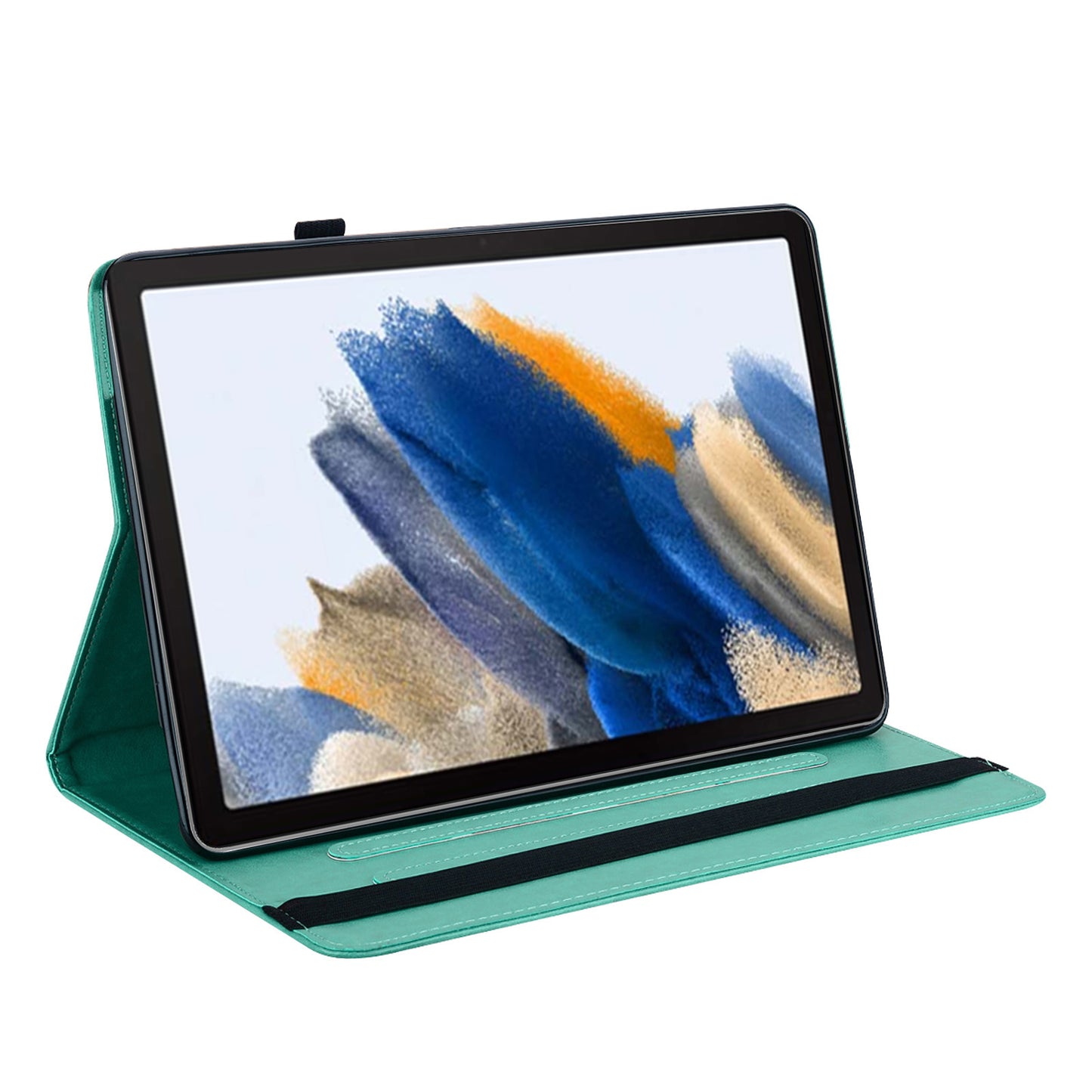 For Samsung Galaxy Tab A9+ Cover Imprinted Stand PU Leather Card Holder Tablet Case