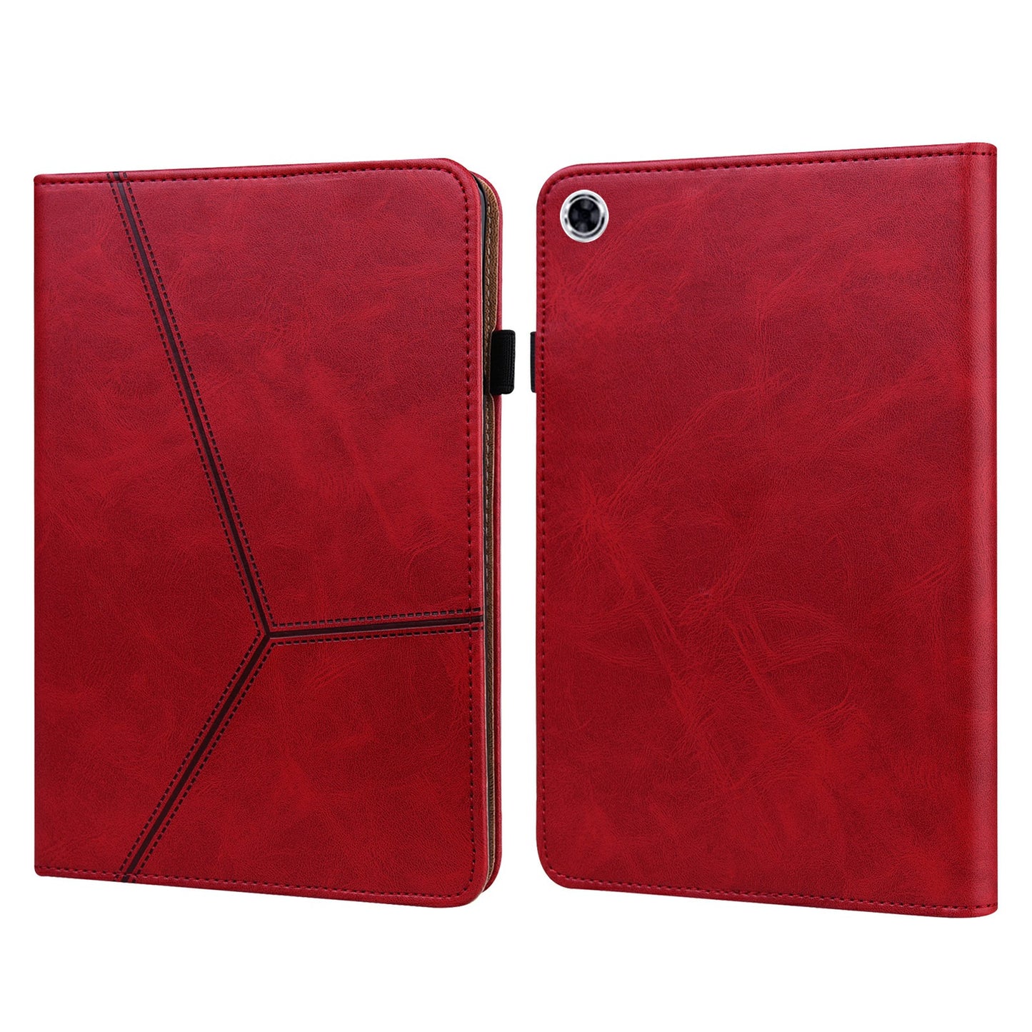 For Samsung Galaxy Tab A9+ Case PU Leather Line Imprinted Tablet Cover with Card Slots