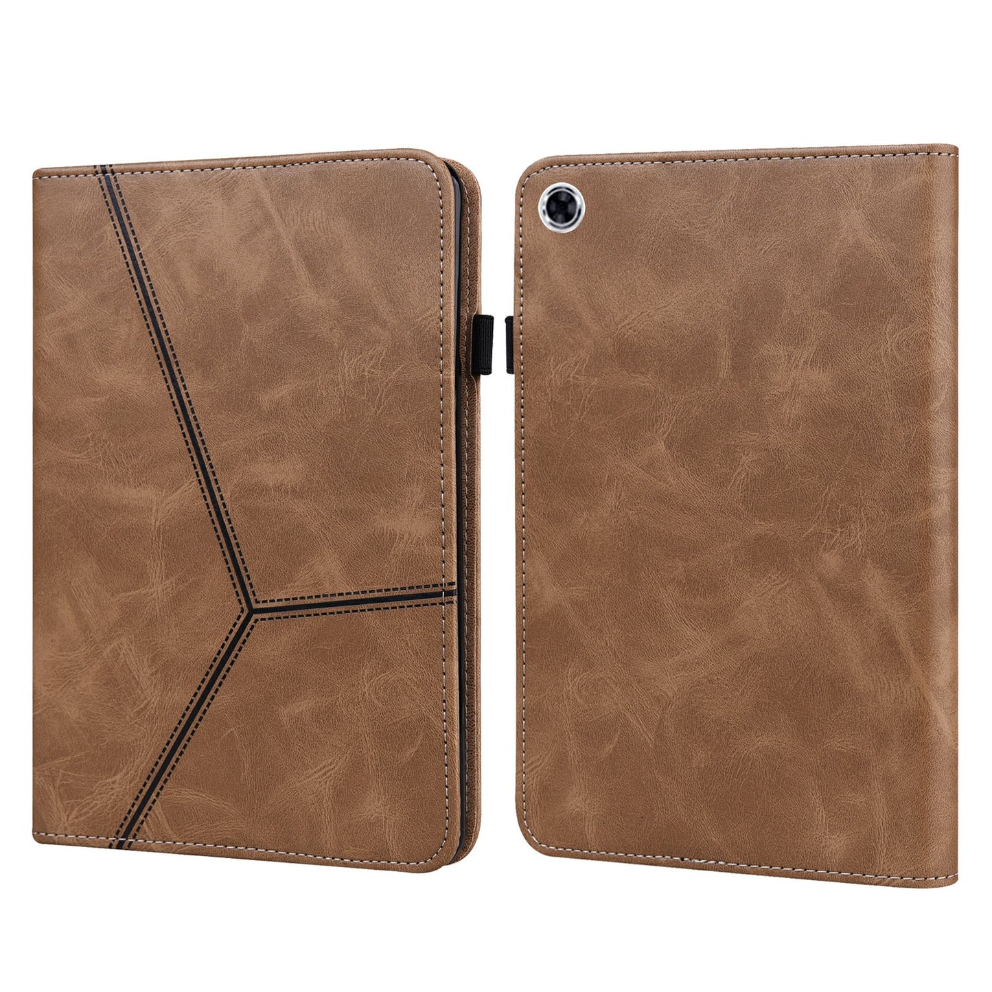 For Samsung Galaxy Tab A9+ Case PU Leather Line Imprinted Tablet Cover with Card Slots