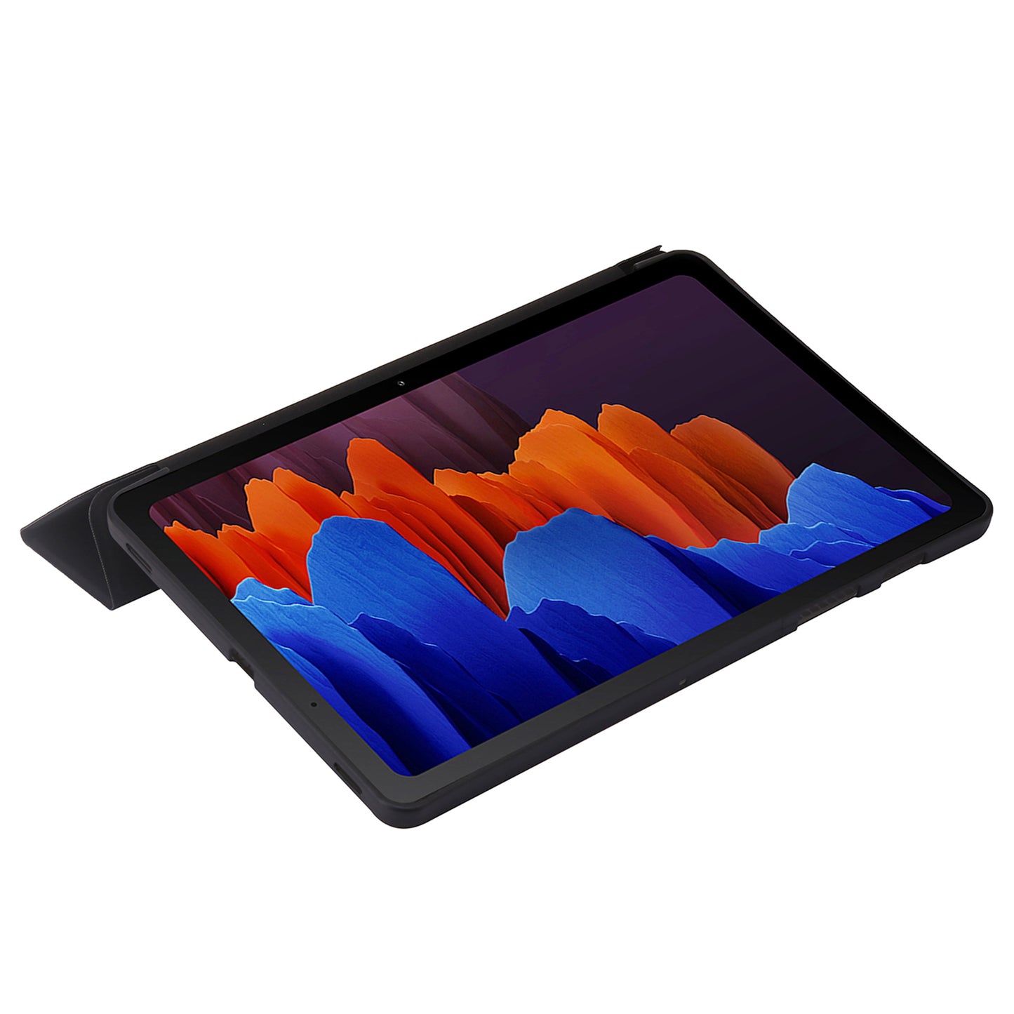 For Samsung Galaxy Tab S9+ Case Anti-scratch PU Leather + Silicone Tri-fold Stand Tablet Cover