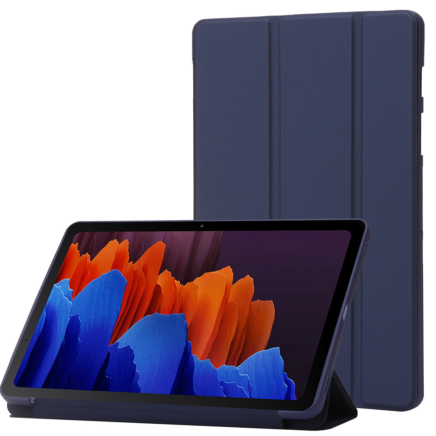 For Samsung Galaxy Tab S9+ Case Anti-scratch PU Leather + Silicone Tri-fold Stand Tablet Cover