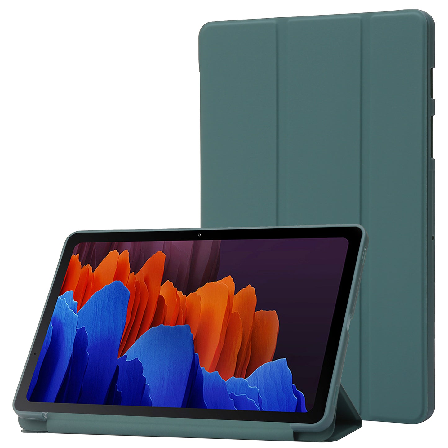For Samsung Galaxy Tab S9+ Case Anti-scratch PU Leather + Silicone Tri-fold Stand Tablet Cover