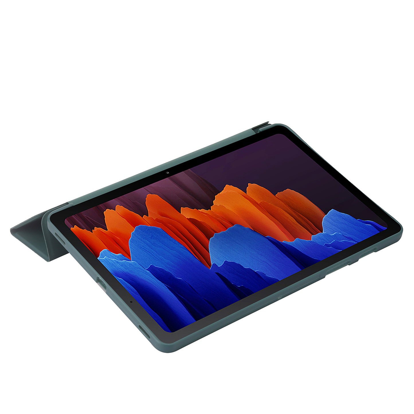 For Samsung Galaxy Tab S9+ Case Anti-scratch PU Leather + Silicone Tri-fold Stand Tablet Cover