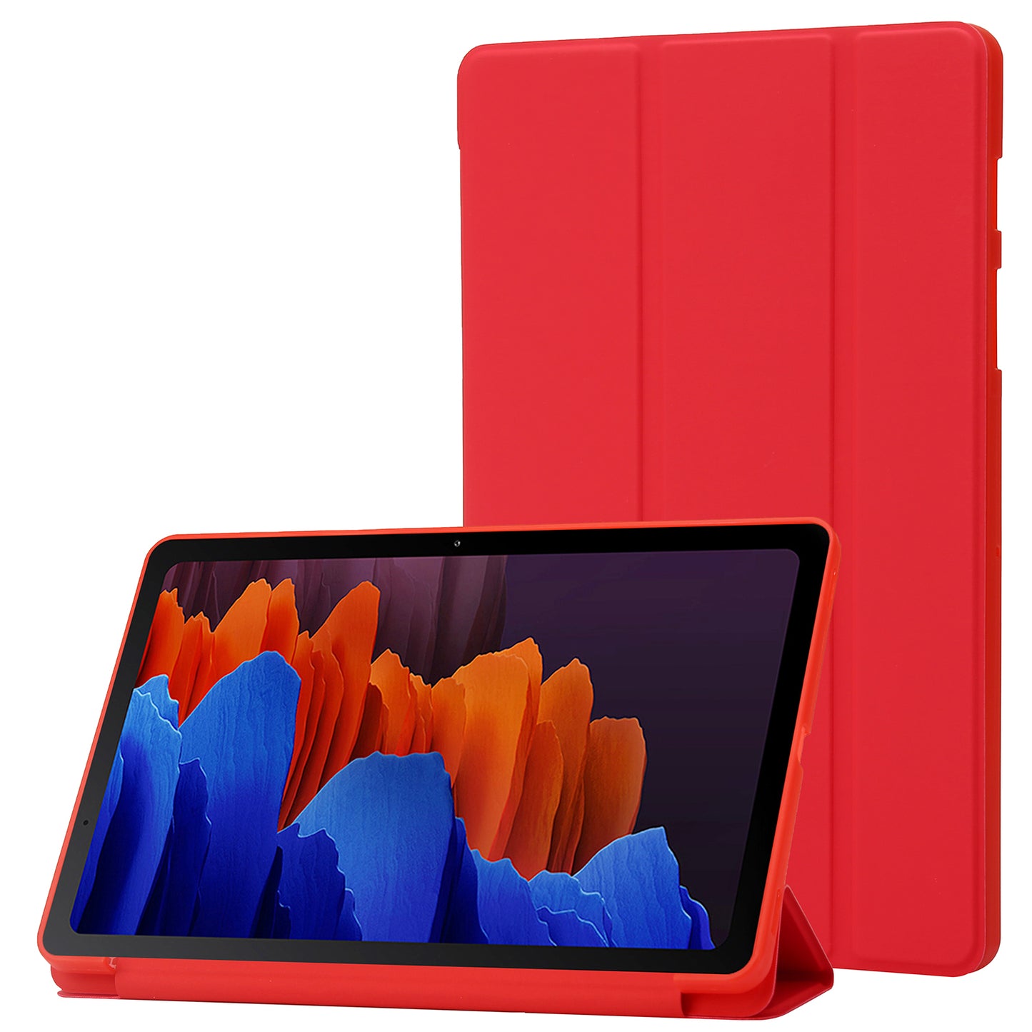 For Samsung Galaxy Tab S9+ Case Anti-scratch PU Leather + Silicone Tri-fold Stand Tablet Cover