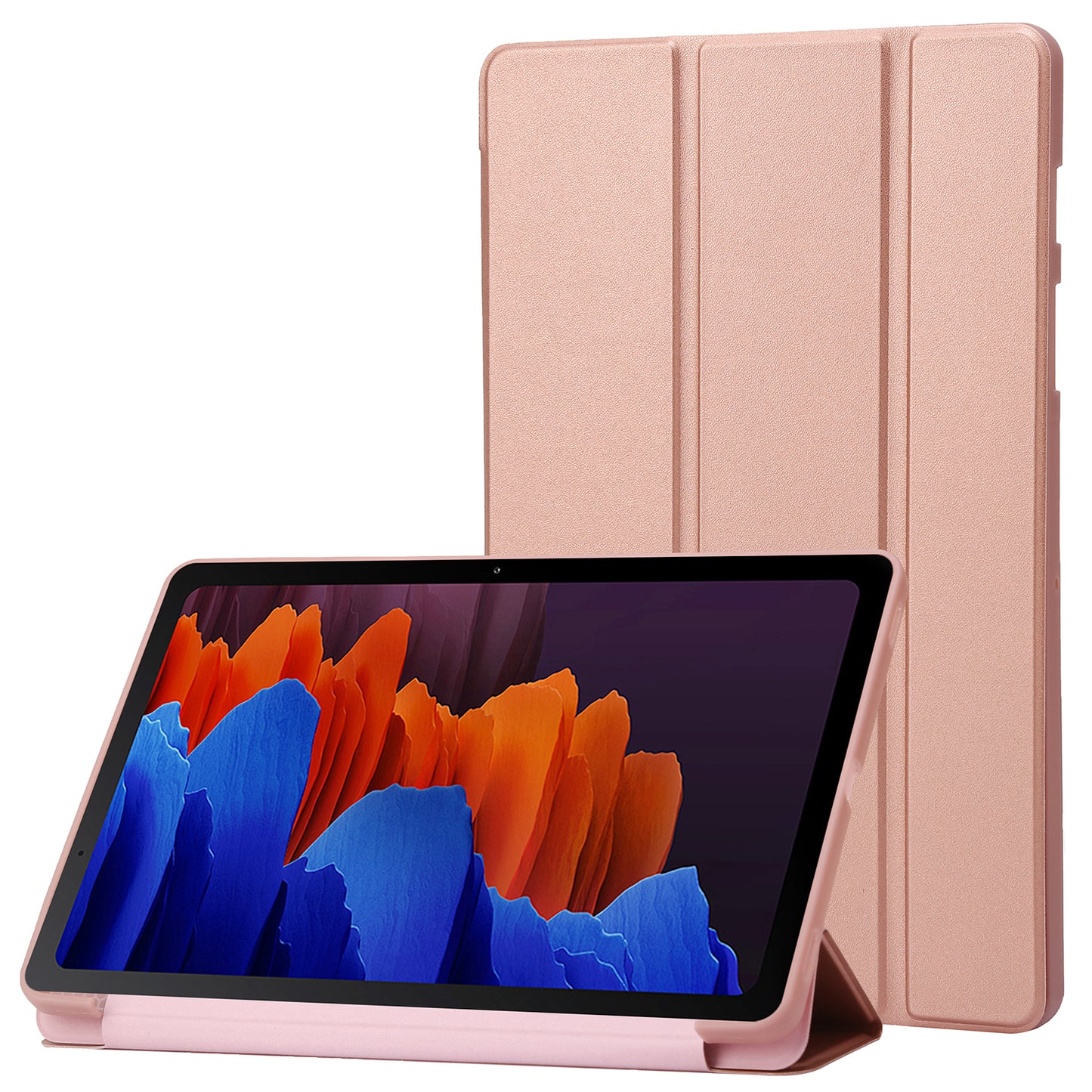 For Samsung Galaxy Tab S9+ Case Anti-scratch PU Leather + Silicone Tri-fold Stand Tablet Cover