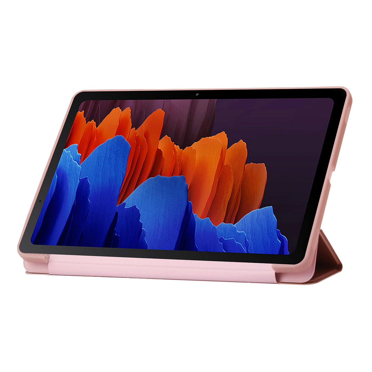 For Samsung Galaxy Tab S9+ Case Anti-scratch PU Leather + Silicone Tri-fold Stand Tablet Cover