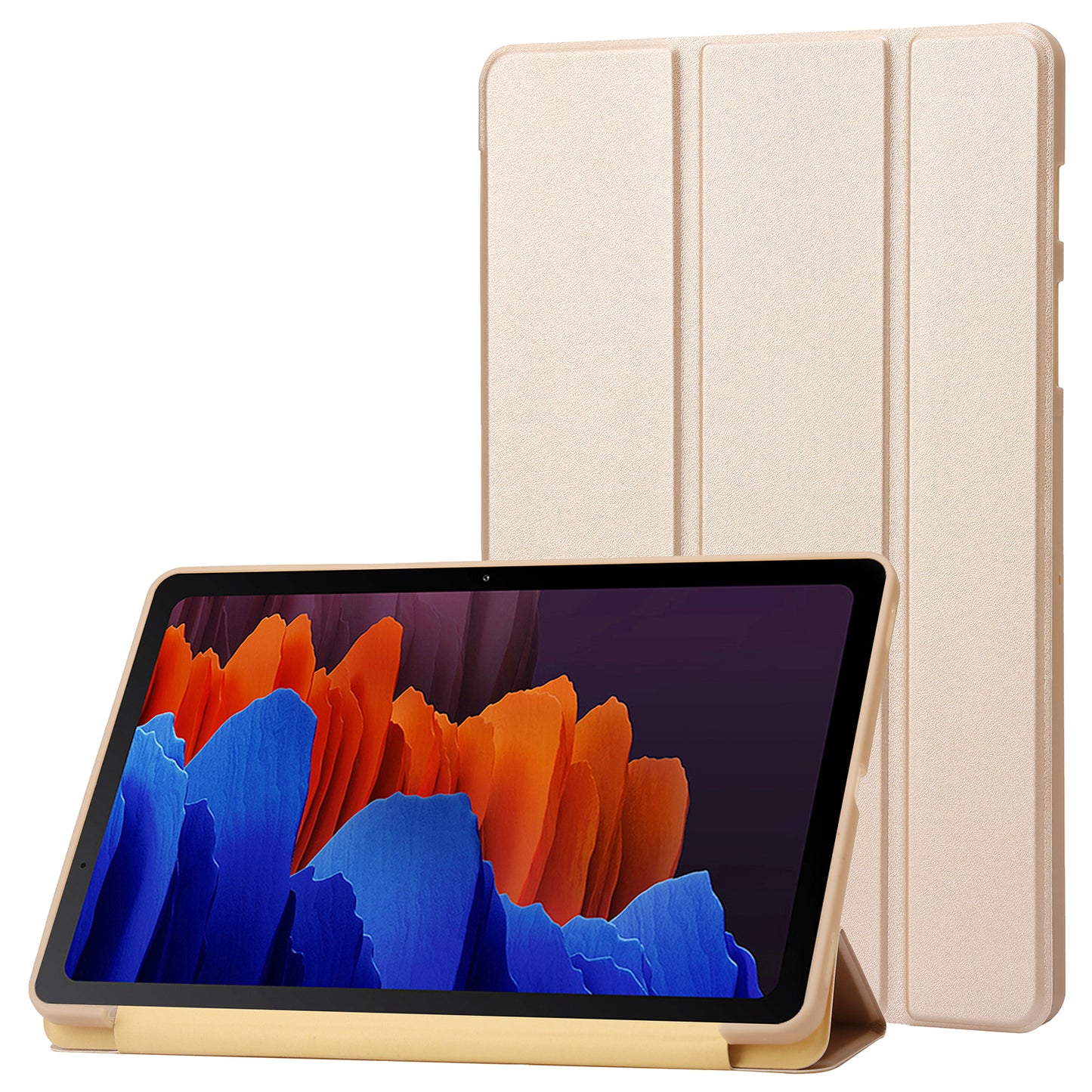 For Samsung Galaxy Tab S9+ Case Anti-scratch PU Leather + Silicone Tri-fold Stand Tablet Cover