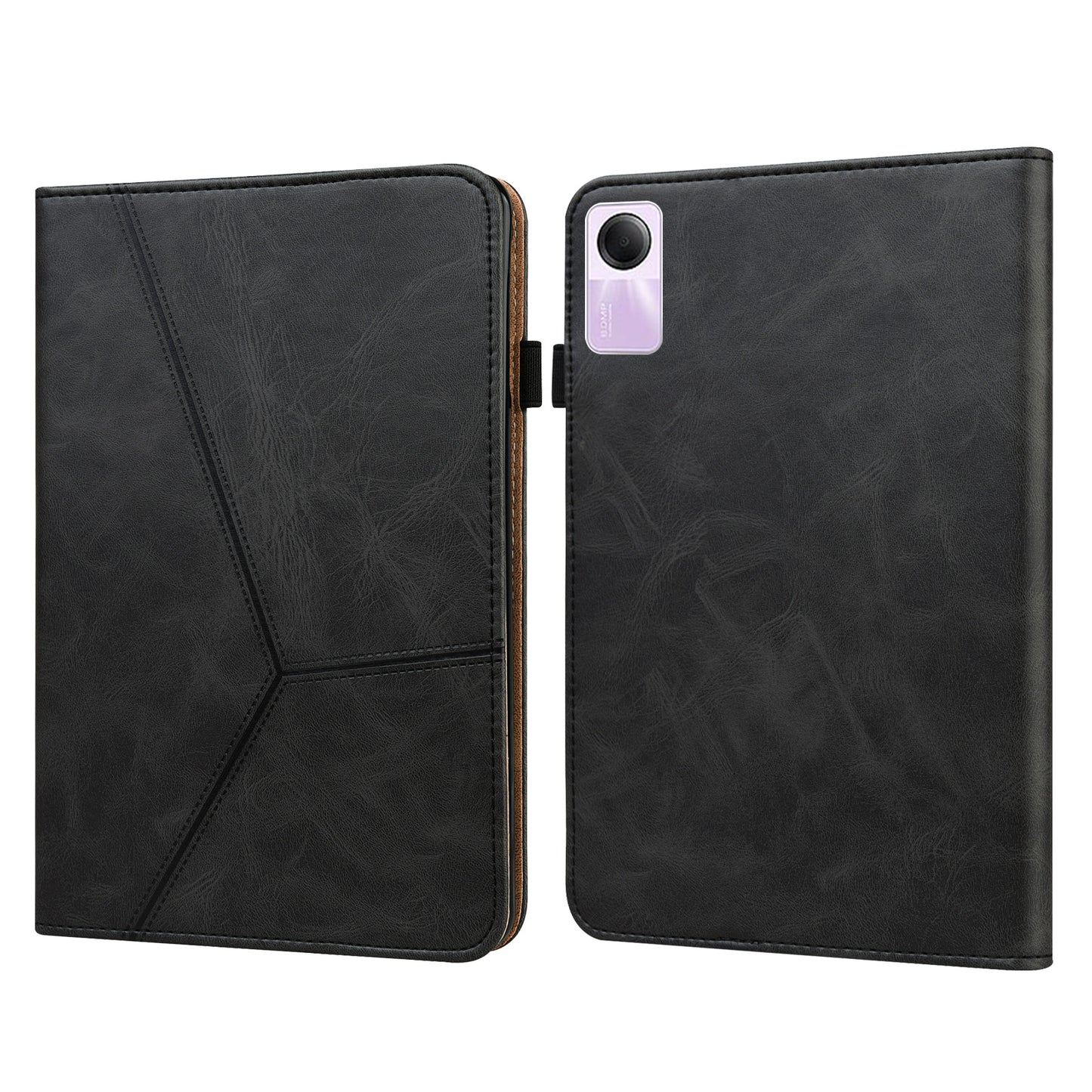 For Xiaomi Redmi Pad SE Leather Case Line Imprinted Card Holder Tablet Cover