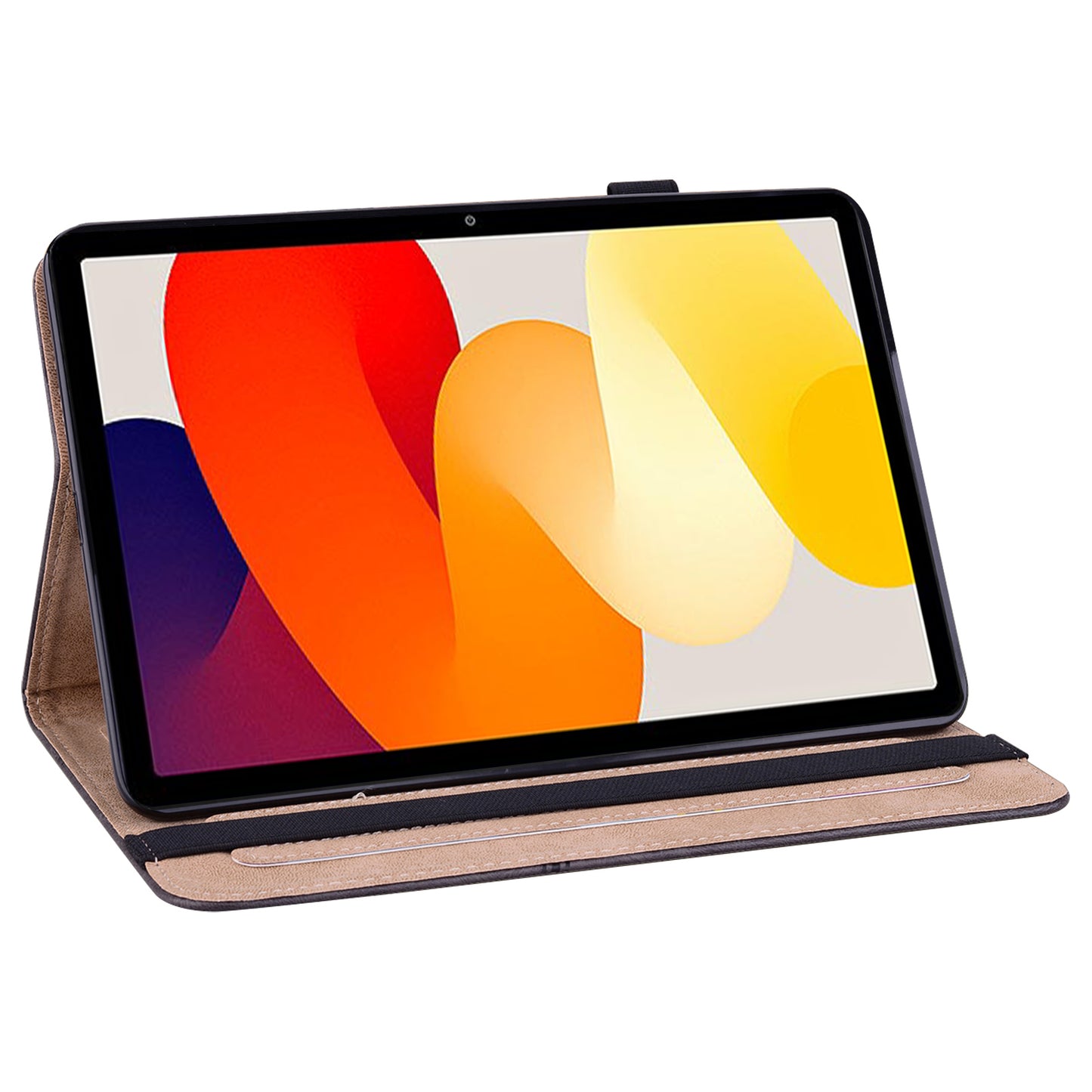 For Xiaomi Redmi Pad SE Leather Case Line Imprinted Card Holder Tablet Cover