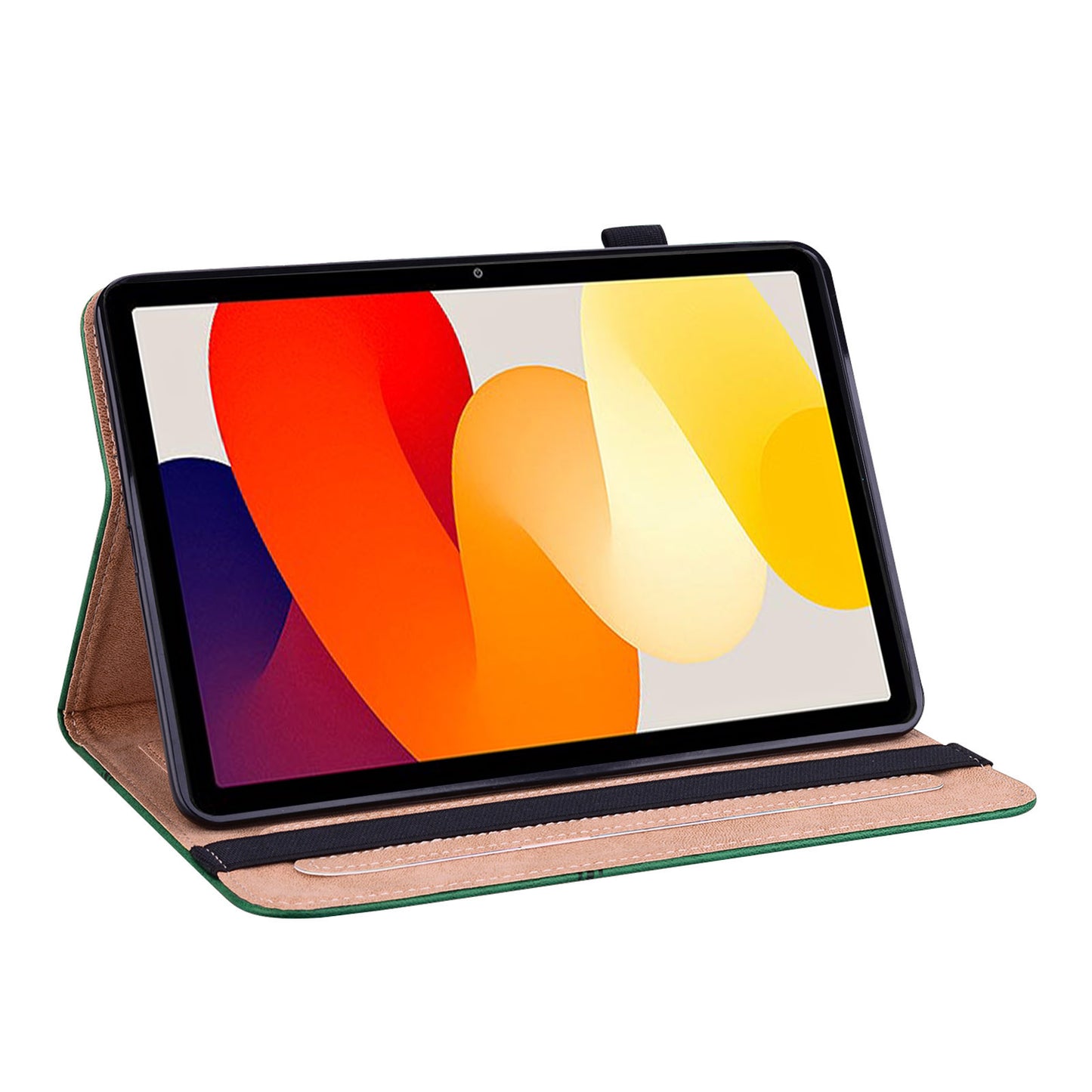 For Xiaomi Redmi Pad SE Leather Case Line Imprinted Card Holder Tablet Cover