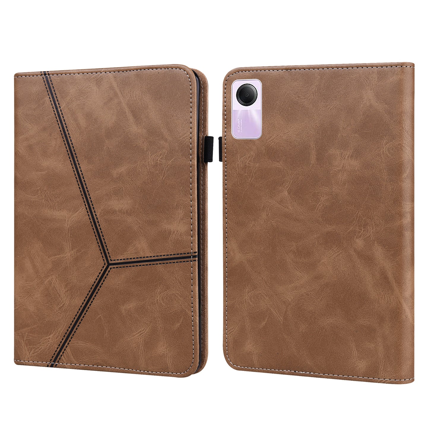 For Xiaomi Redmi Pad SE Leather Case Line Imprinted Card Holder Tablet Cover