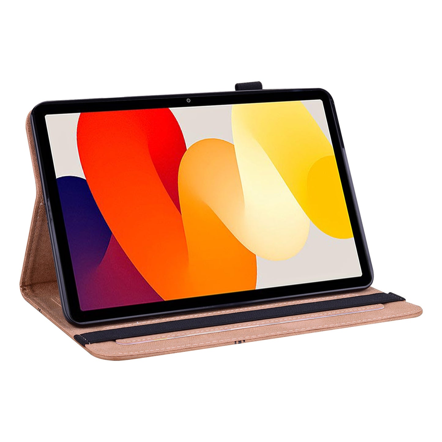 For Xiaomi Redmi Pad SE Leather Case Line Imprinted Card Holder Tablet Cover