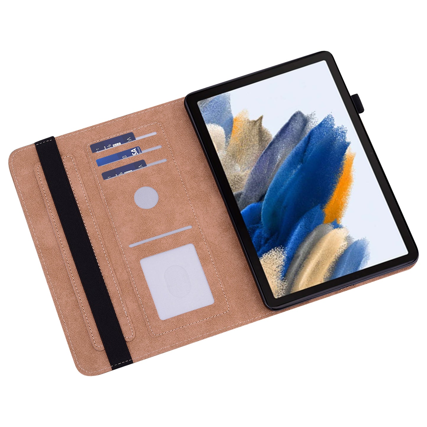 For Samsung Galaxy Tab A9 Cover PU Leather Stand Shell Card Holder Tablet Case