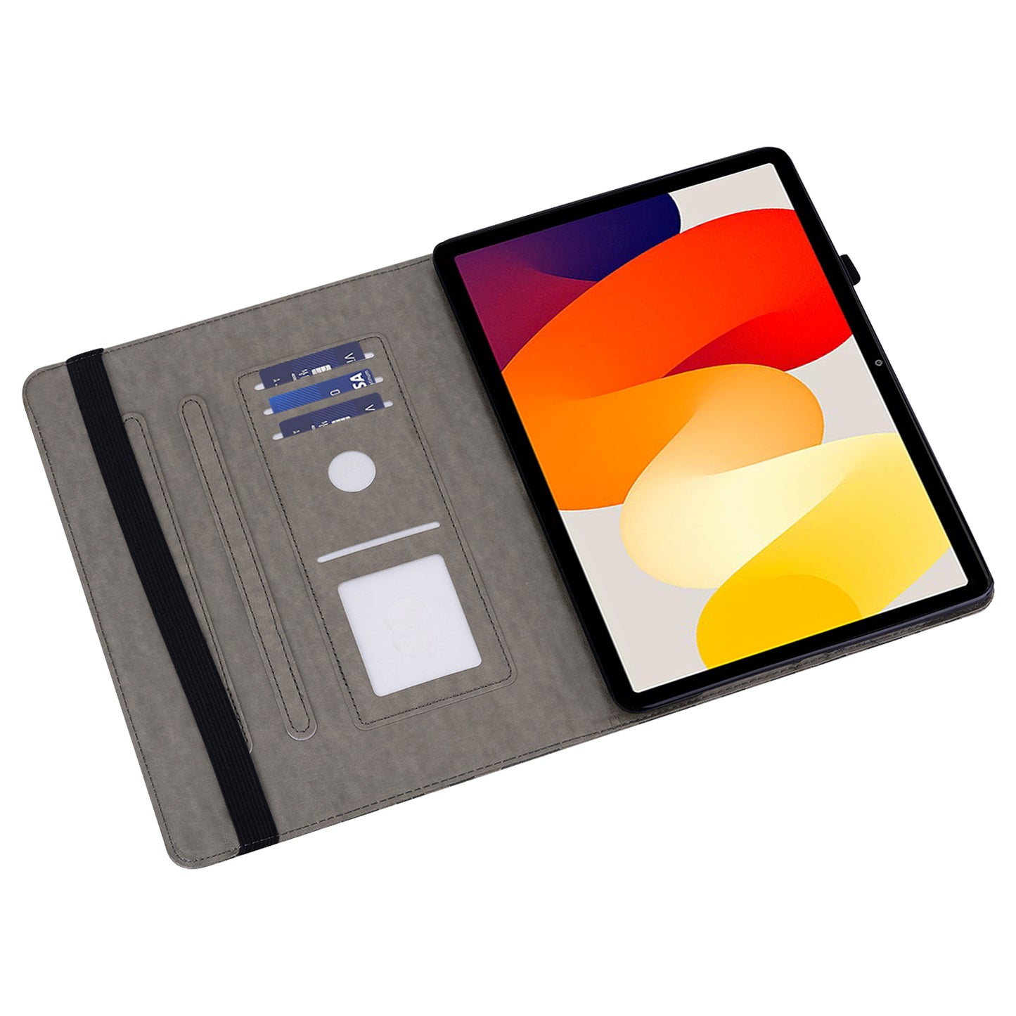 For Xiaomi Redmi Pad SE Case Imprinted PU Leather Tablet Cover with Card Slots