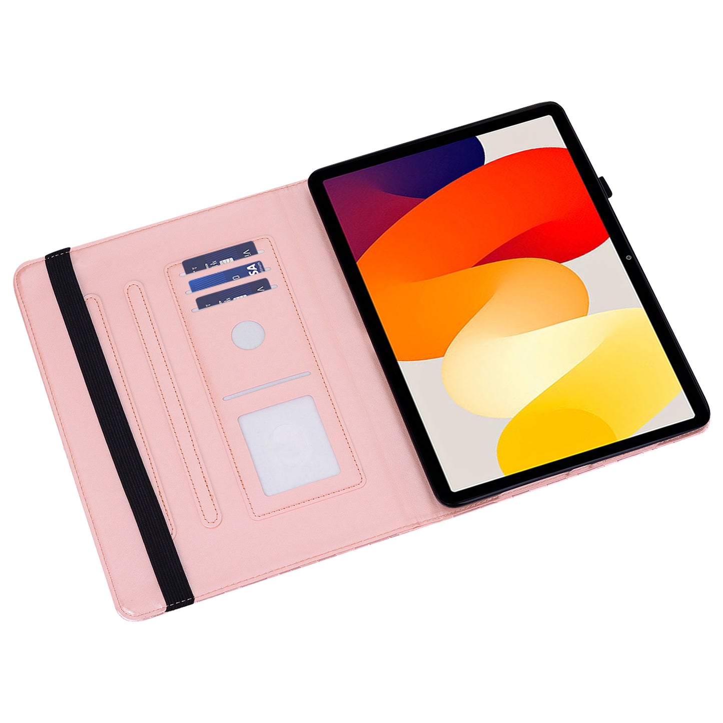 For Xiaomi Redmi Pad SE Case Imprinted PU Leather Tablet Cover with Card Slots
