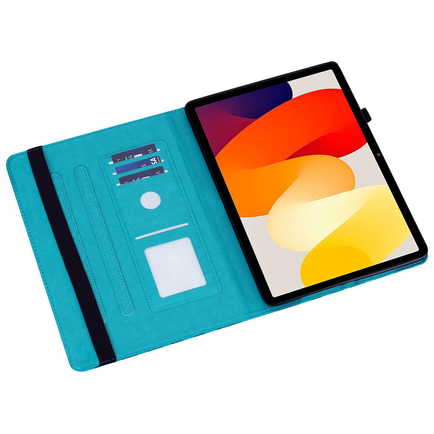 For Xiaomi Redmi Pad SE Case Imprinted PU Leather Tablet Cover with Card Slots