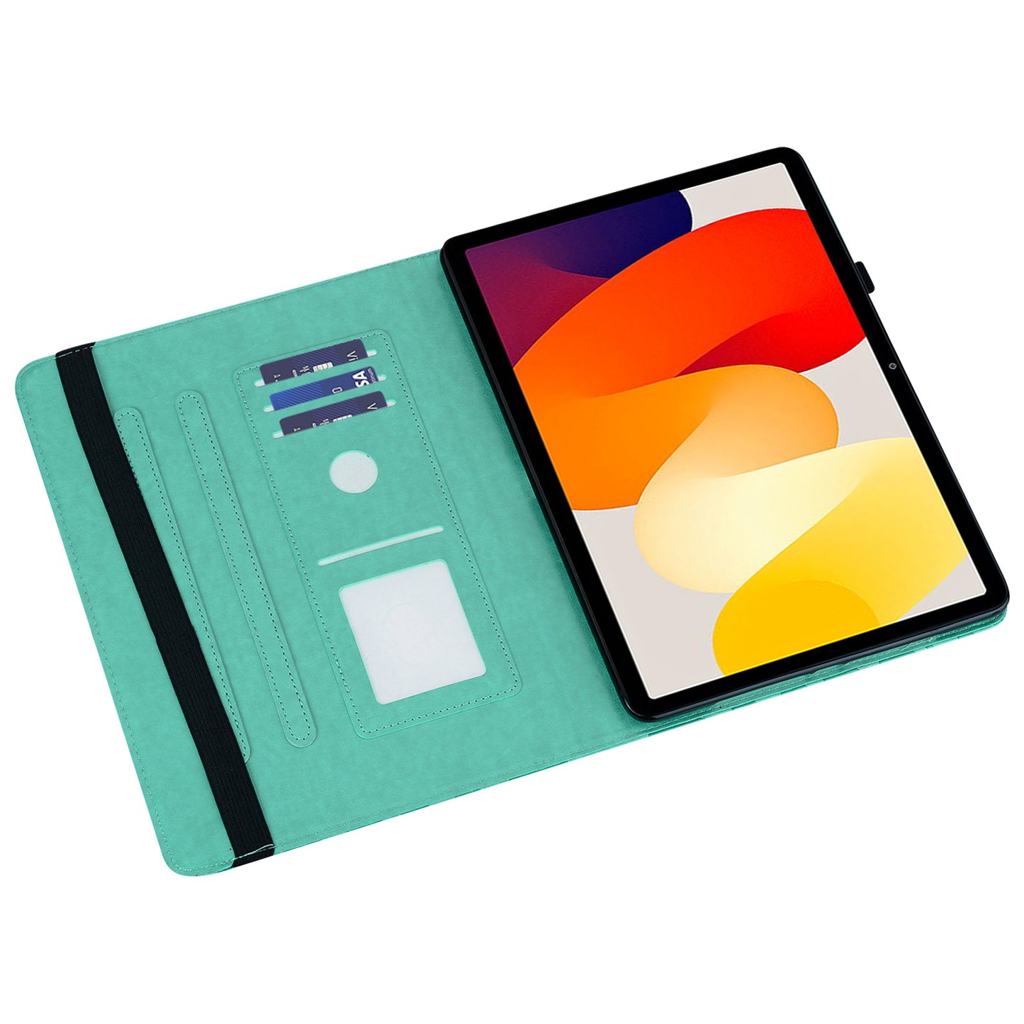 For Xiaomi Redmi Pad SE Case Imprinted PU Leather Tablet Cover with Card Slots