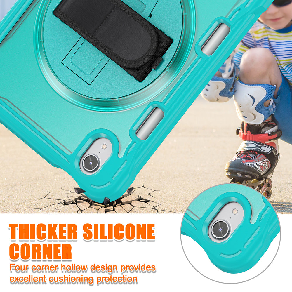 For iPad mini (2021) Protective Cover PC+TPU Kickstand Tablet Case with Hand Strap