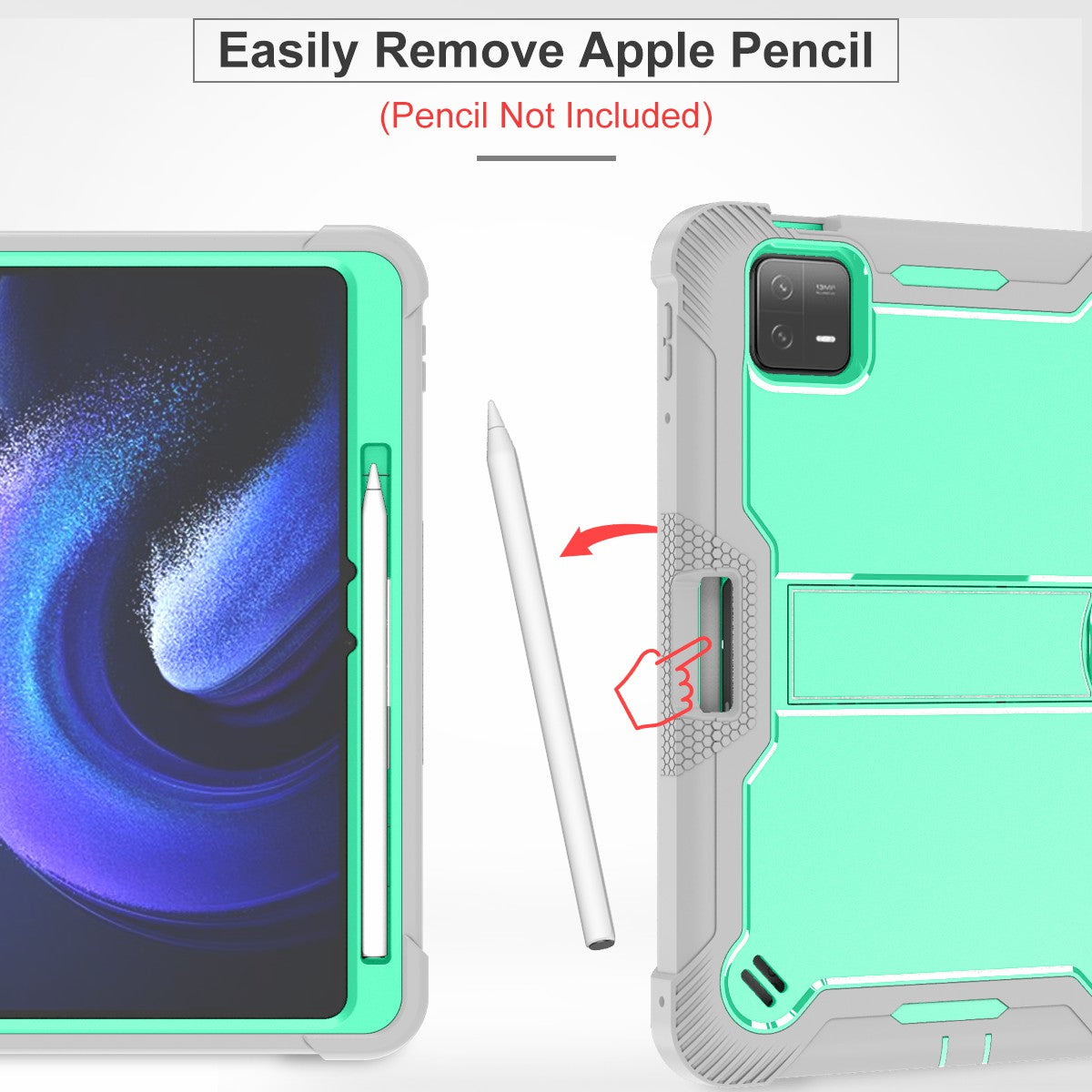 For Xiaomi Pad 6 / Pad 6 Pro Kickstand Tablet Cover Silicone + PC Shockproof Rugged Case