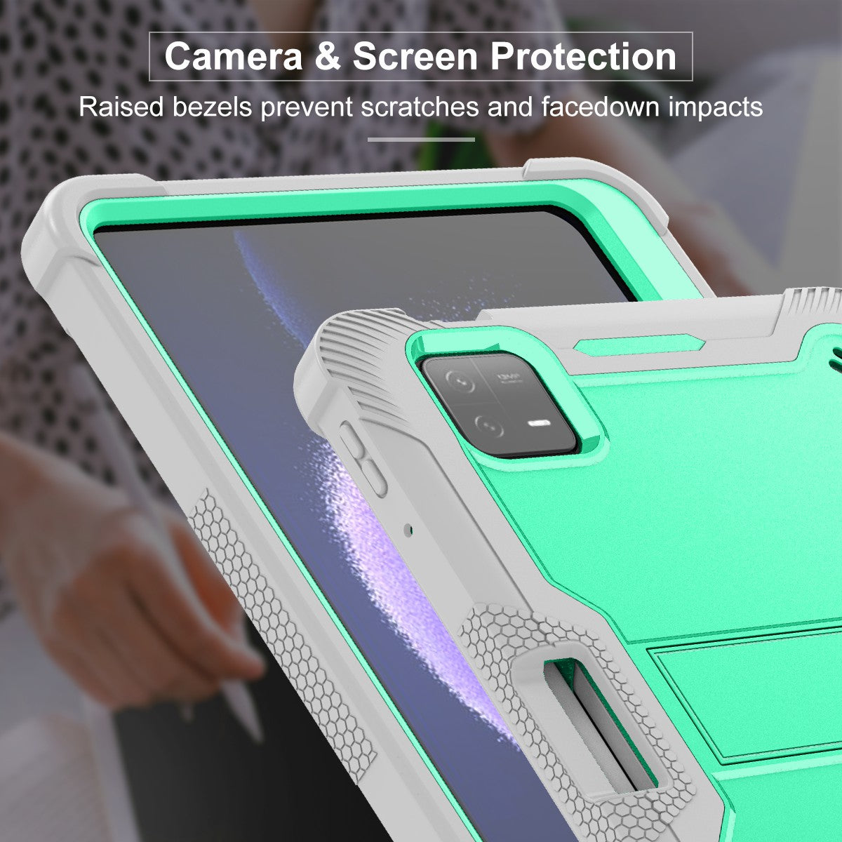For Xiaomi Pad 6 / Pad 6 Pro Kickstand Tablet Cover Silicone + PC Shockproof Rugged Case