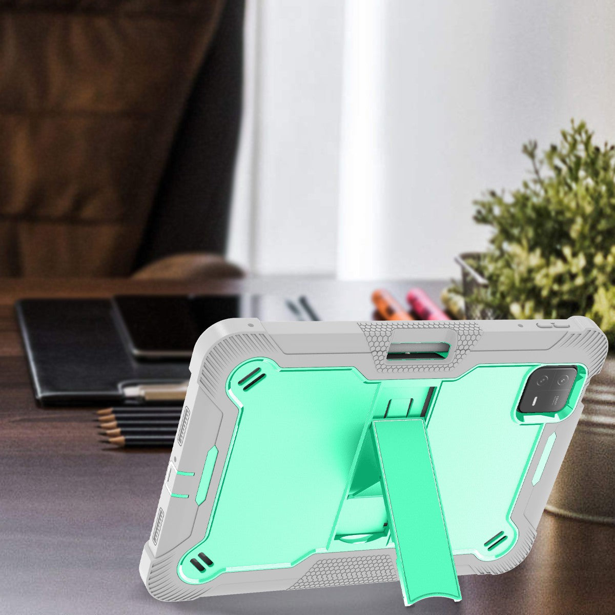 For Xiaomi Pad 6 / Pad 6 Pro Kickstand Tablet Cover Silicone + PC Shockproof Rugged Case