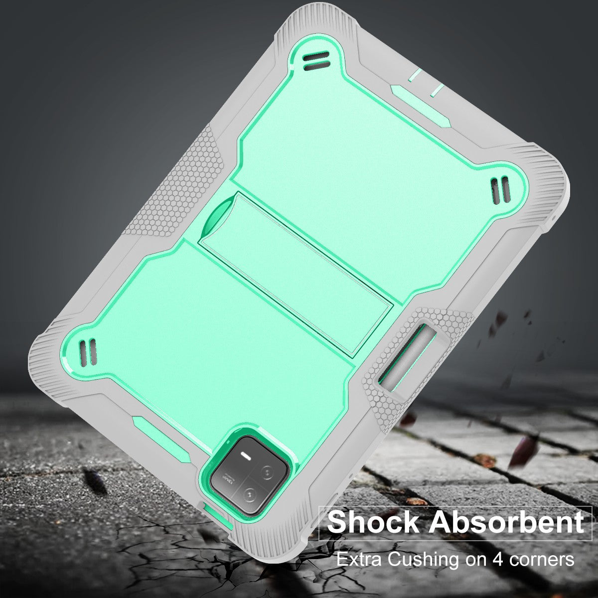 For Xiaomi Pad 6 / Pad 6 Pro Kickstand Tablet Cover Silicone + PC Shockproof Rugged Case