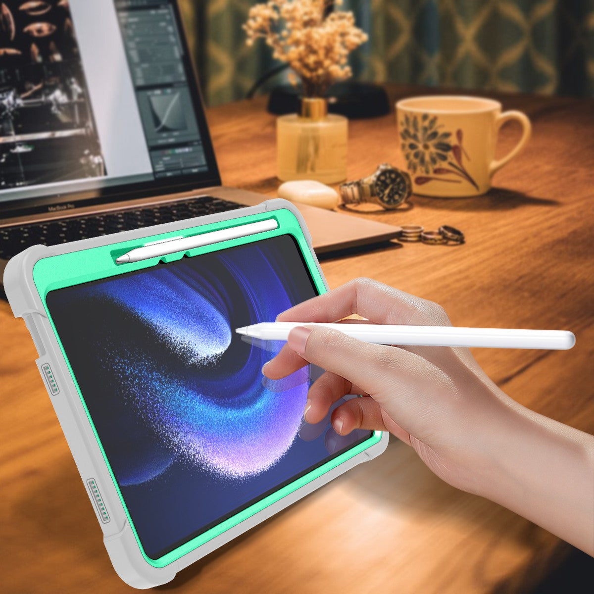 For Xiaomi Pad 6 / Pad 6 Pro Kickstand Tablet Cover Silicone + PC Shockproof Rugged Case