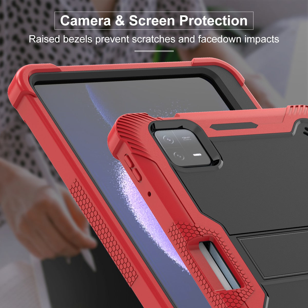 For Xiaomi Pad 6 / Pad 6 Pro Kickstand Tablet Cover Silicone + PC Shockproof Rugged Case