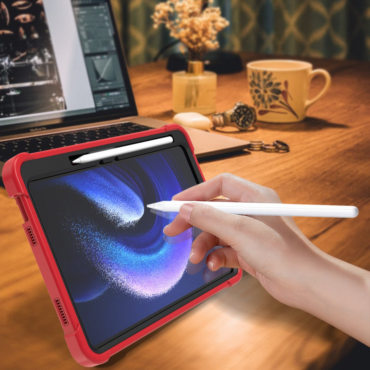 For Xiaomi Pad 6 / Pad 6 Pro Kickstand Tablet Cover Silicone + PC Shockproof Rugged Case