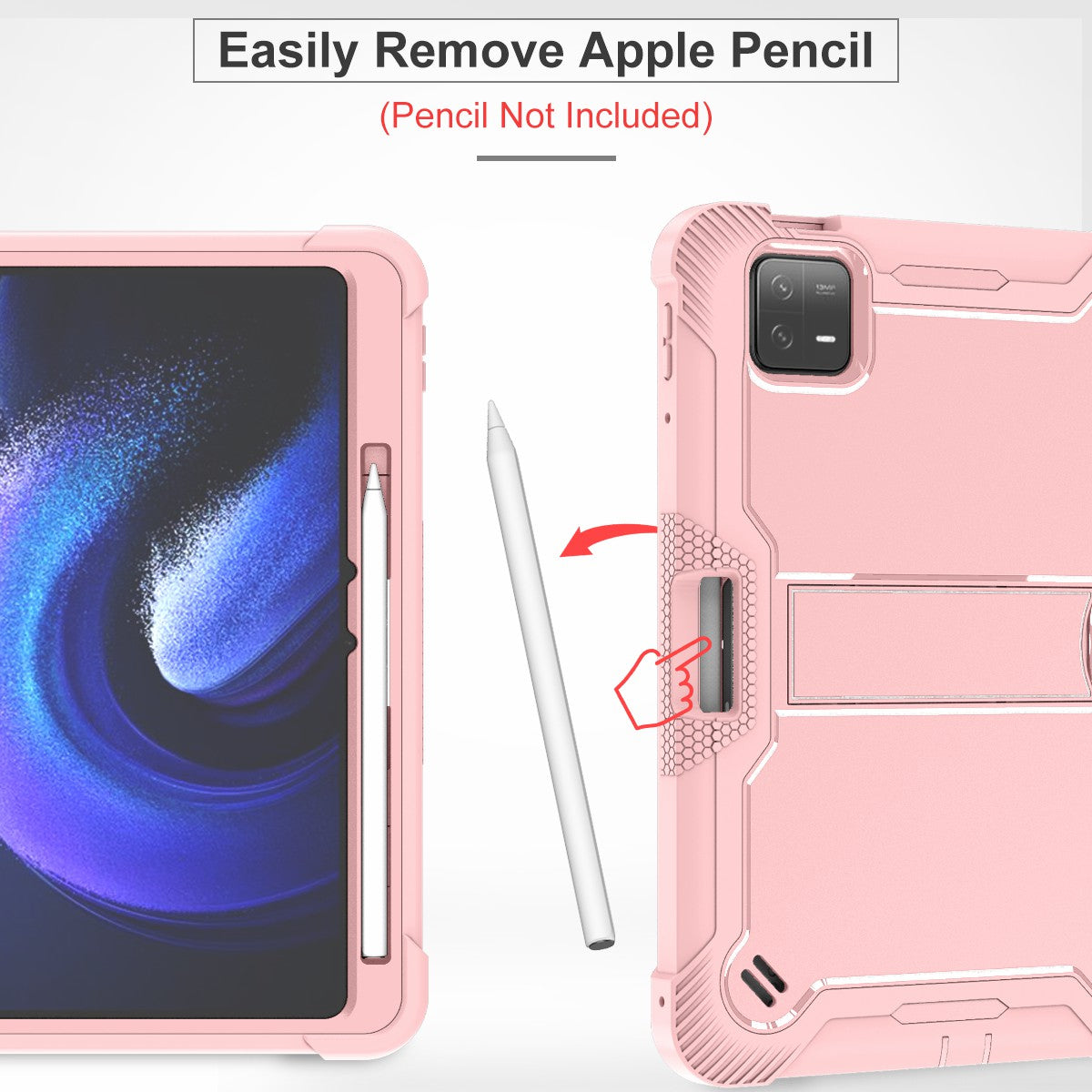 For Xiaomi Pad 6 / Pad 6 Pro Kickstand Tablet Cover Silicone + PC Shockproof Rugged Case