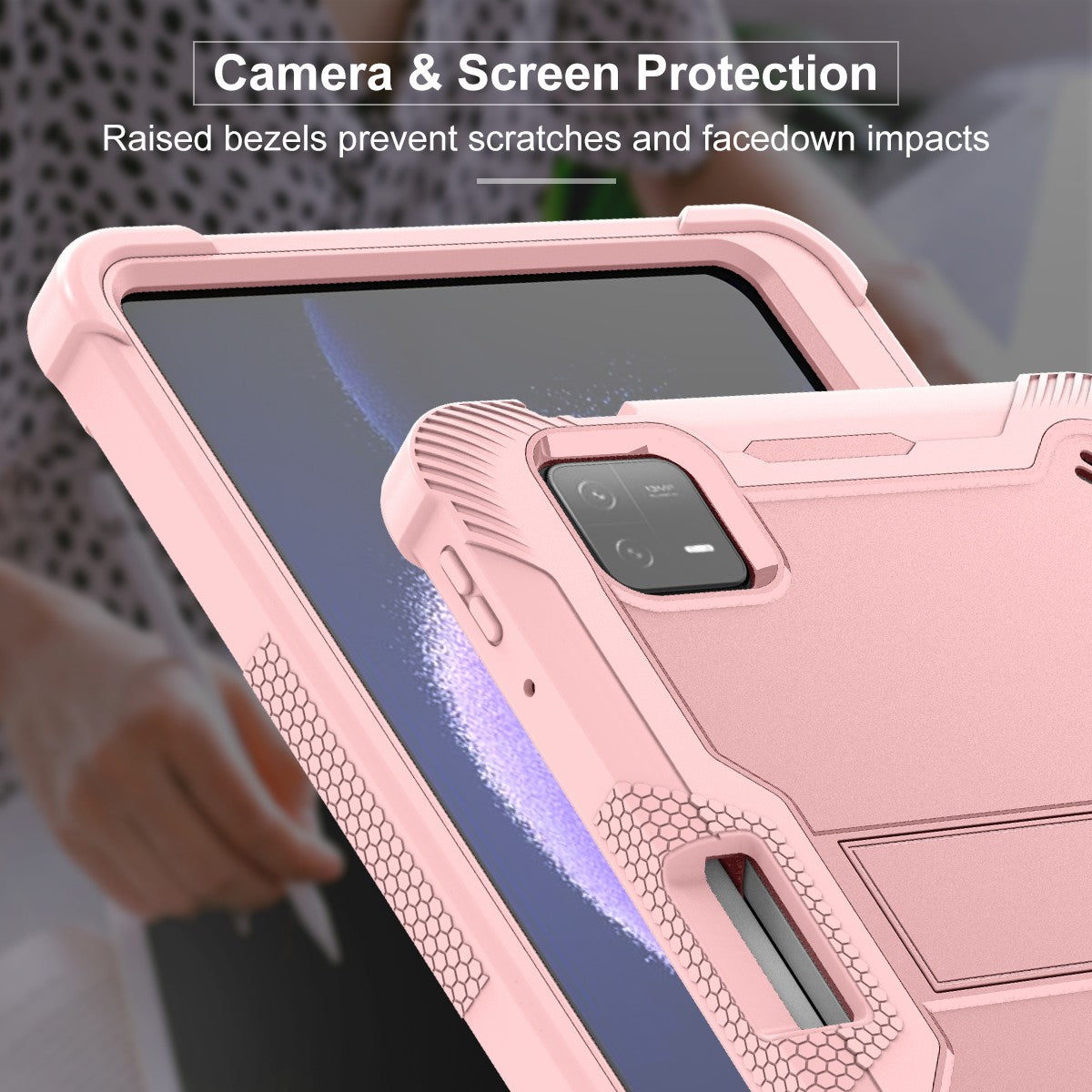 For Xiaomi Pad 6 / Pad 6 Pro Kickstand Tablet Cover Silicone + PC Shockproof Rugged Case