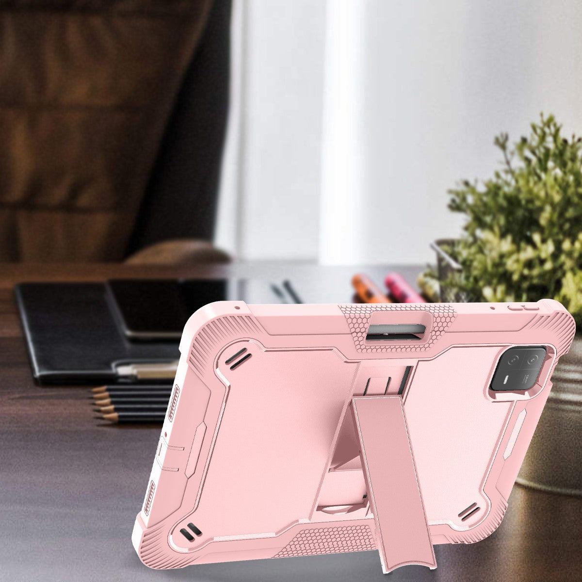 For Xiaomi Pad 6 / Pad 6 Pro Kickstand Tablet Cover Silicone + PC Shockproof Rugged Case