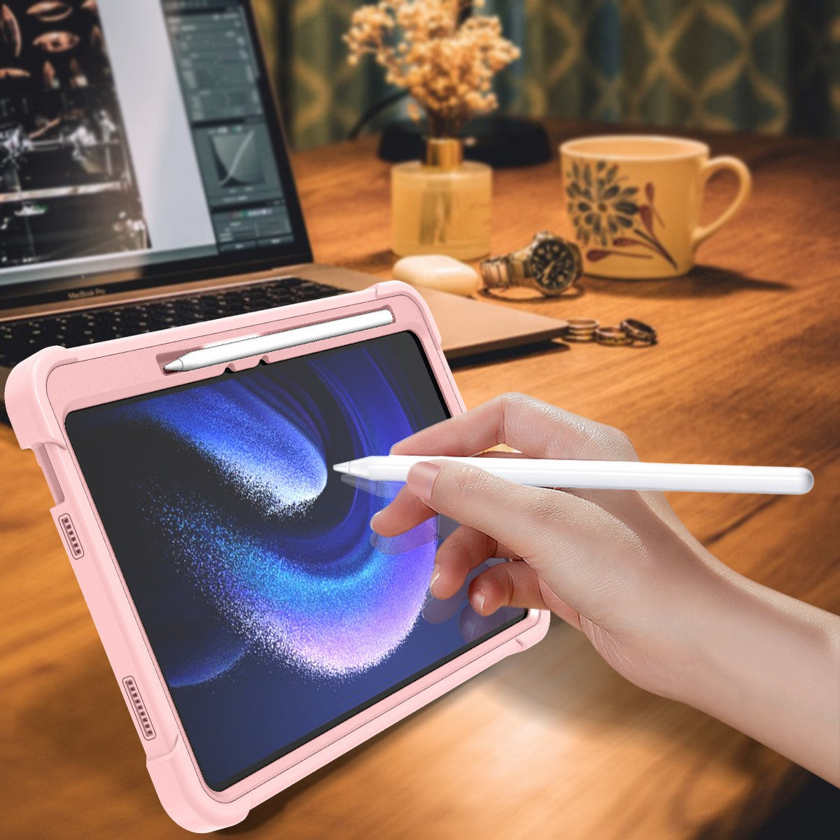 For Xiaomi Pad 6 / Pad 6 Pro Kickstand Tablet Cover Silicone + PC Shockproof Rugged Case
