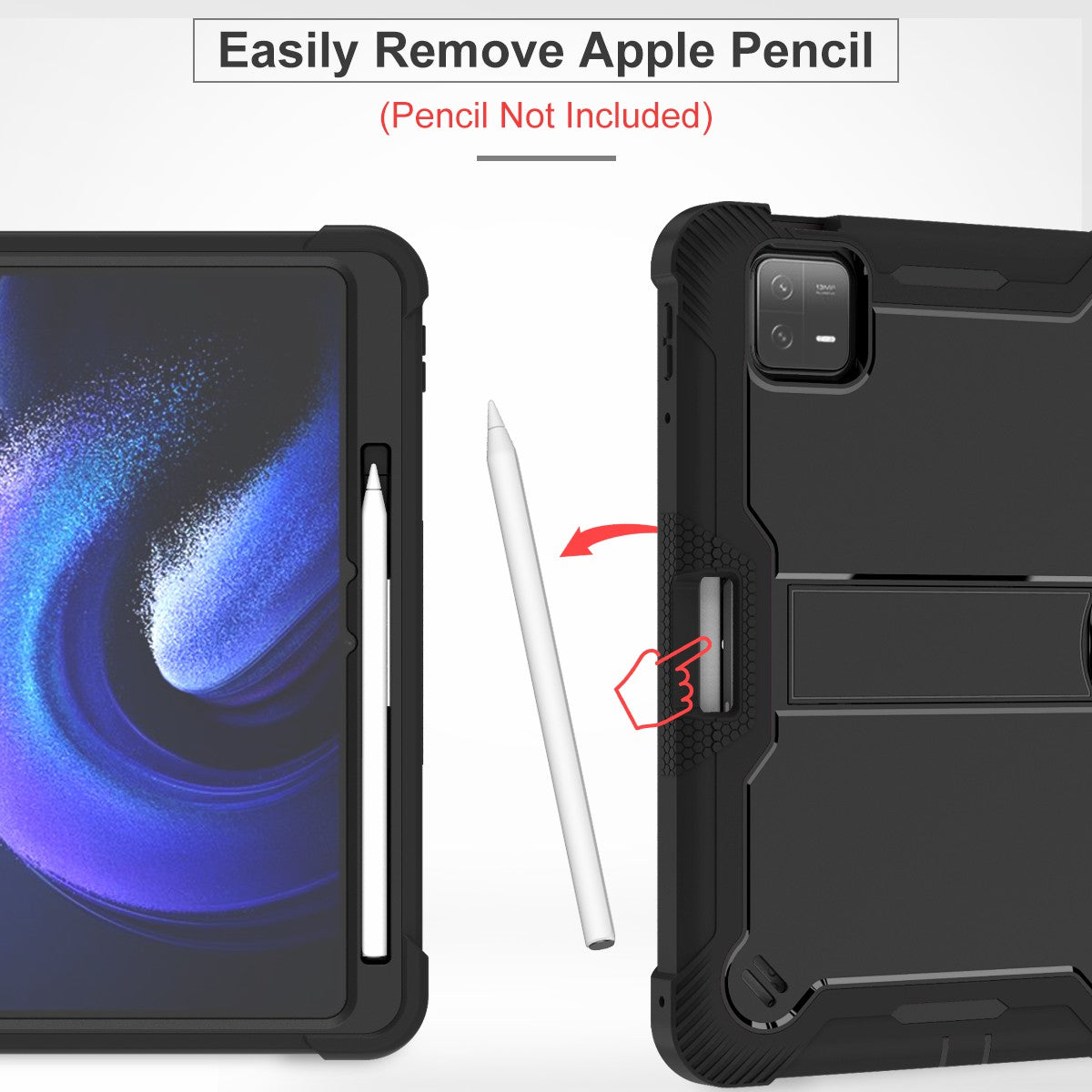 For Xiaomi Pad 6 / Pad 6 Pro Kickstand Tablet Cover Silicone + PC Shockproof Rugged Case