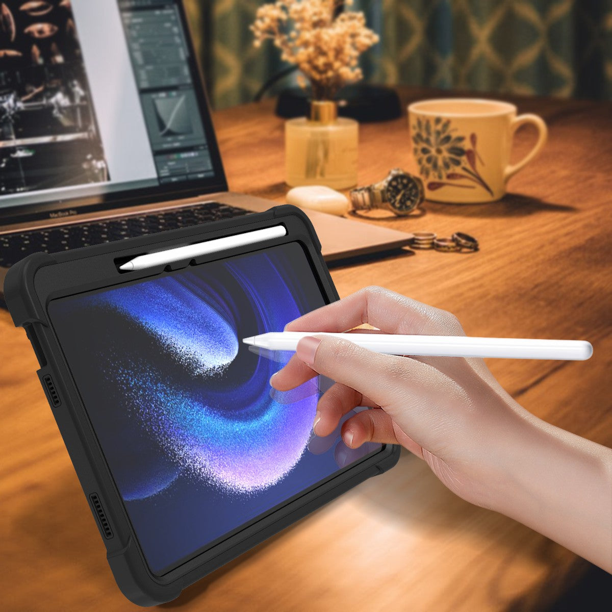 For Xiaomi Pad 6 / Pad 6 Pro Kickstand Tablet Cover Silicone + PC Shockproof Rugged Case