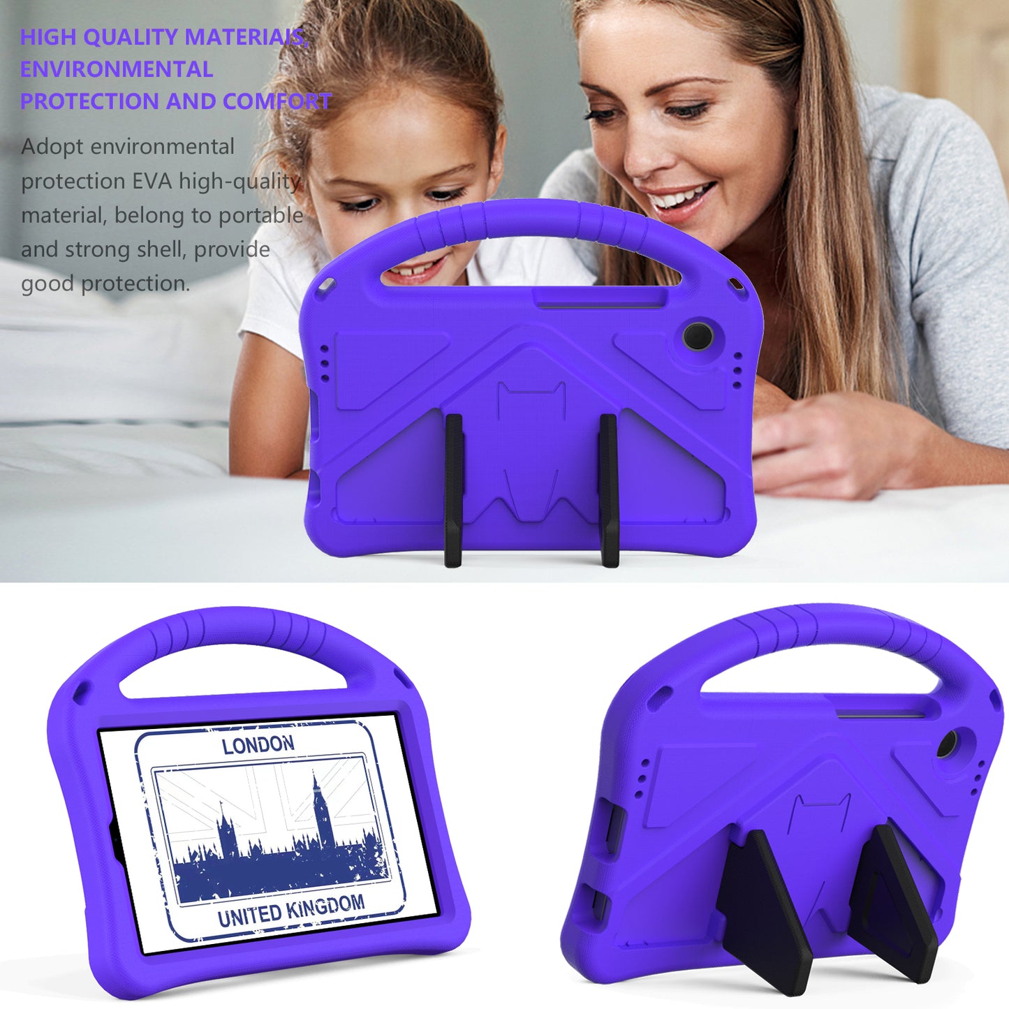 For Samsung Galaxy Tab A9 Case EVA Shockproof Grip Handle Kickstand Tablet Cover