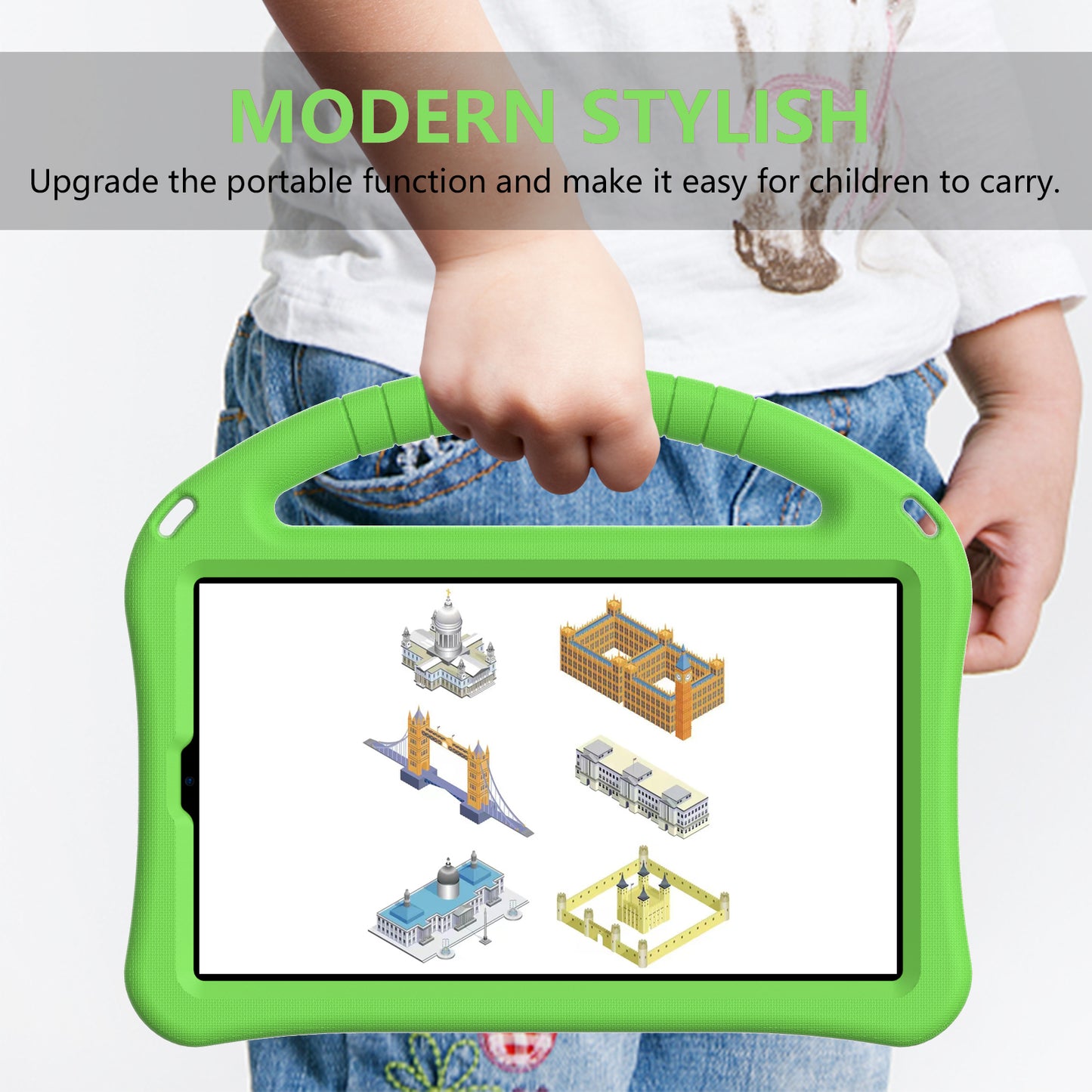 For Samsung Galaxy Tab A9 Case EVA Shockproof Grip Handle Kickstand Tablet Cover