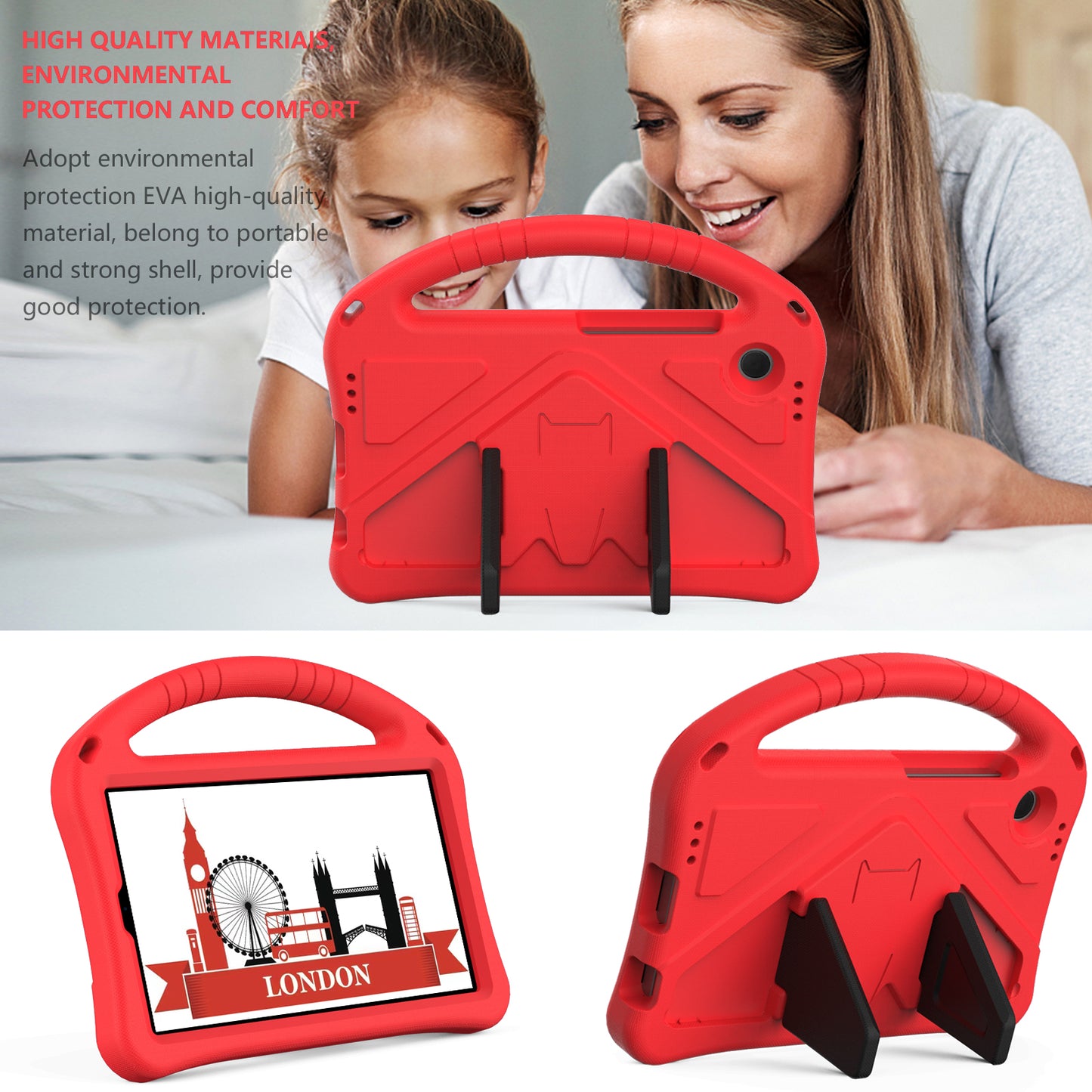 For Samsung Galaxy Tab A9 Case EVA Shockproof Grip Handle Kickstand Tablet Cover