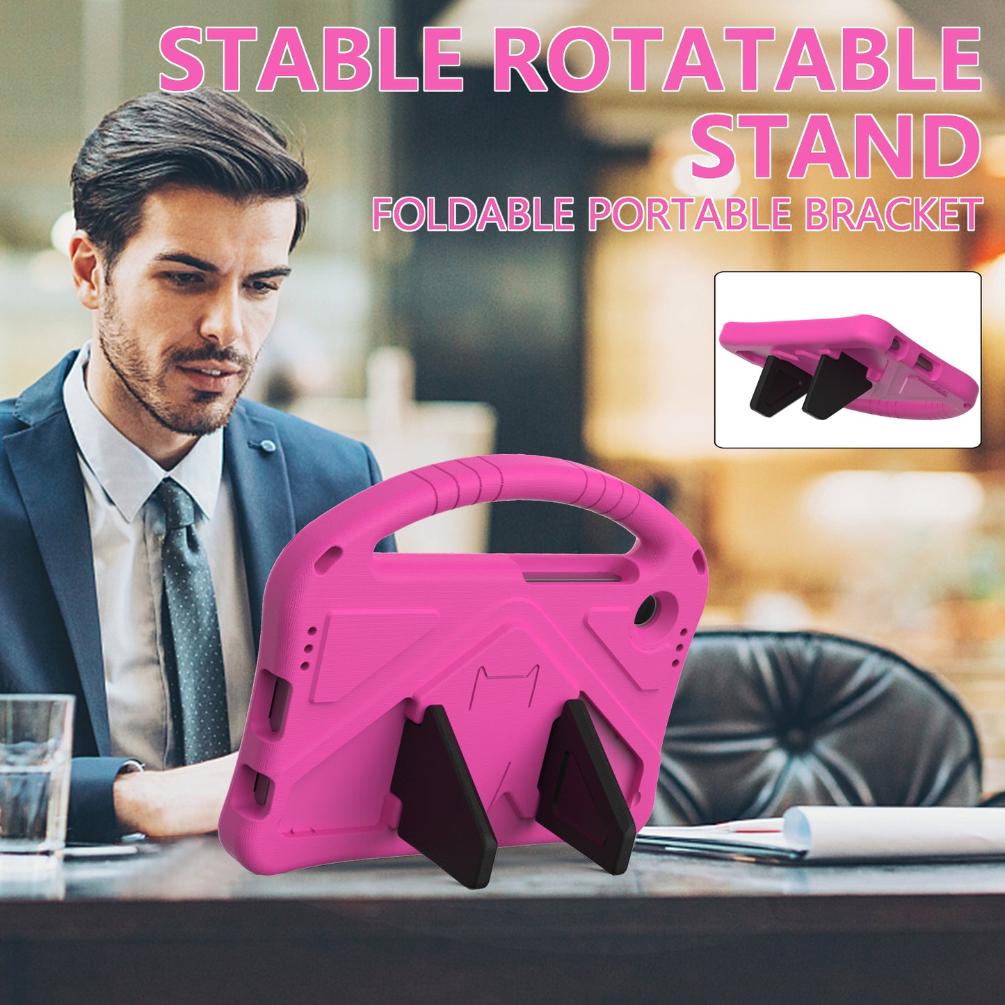 For Samsung Galaxy Tab A9 Case EVA Shockproof Grip Handle Kickstand Tablet Cover