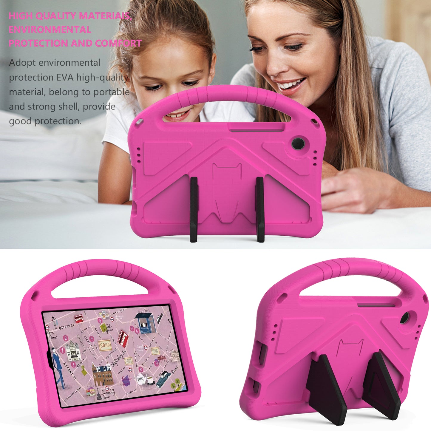 For Samsung Galaxy Tab A9 Case EVA Shockproof Grip Handle Kickstand Tablet Cover