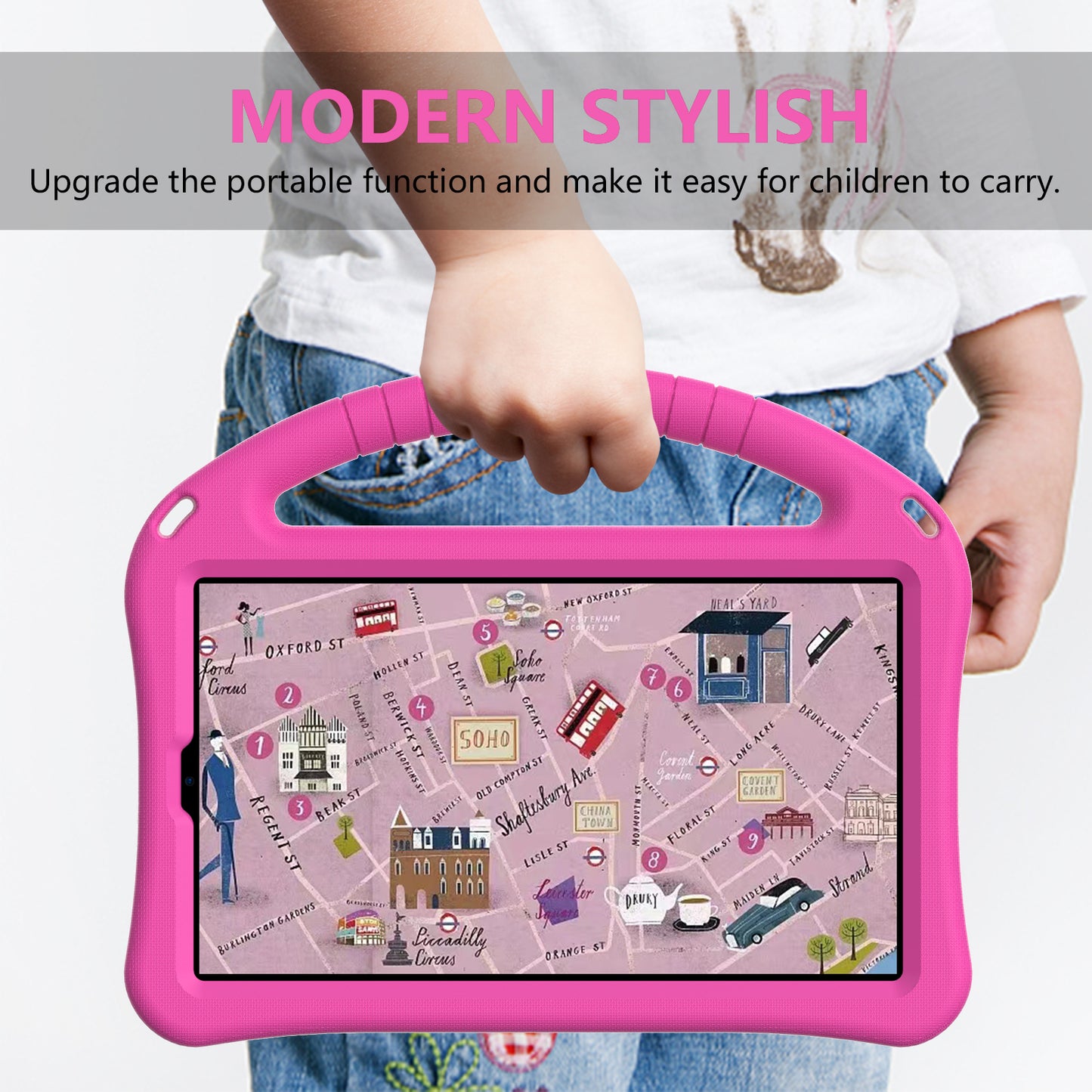 For Samsung Galaxy Tab A9 Case EVA Shockproof Grip Handle Kickstand Tablet Cover