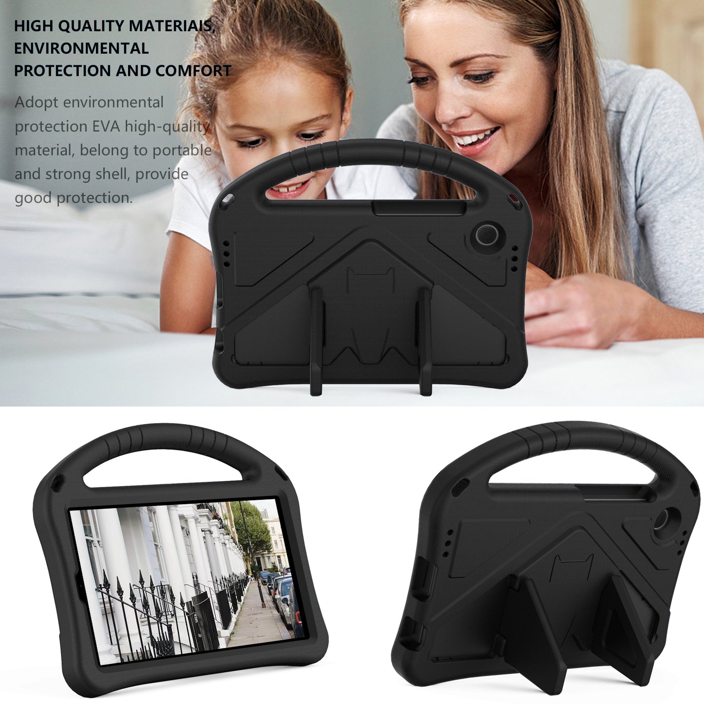 For Samsung Galaxy Tab A9 Case EVA Shockproof Grip Handle Kickstand Tablet Cover