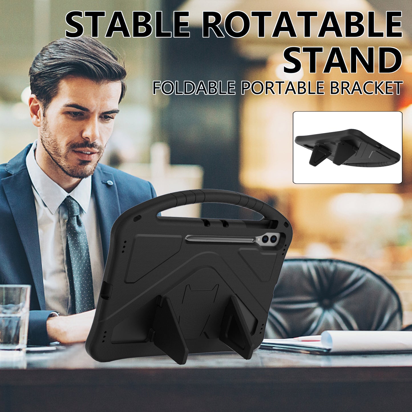Shockproof Cover for Samsung Galaxy Tab S9 Ultra / S8 Ultra , Handle Kickstand Protective EVA Tablet Case