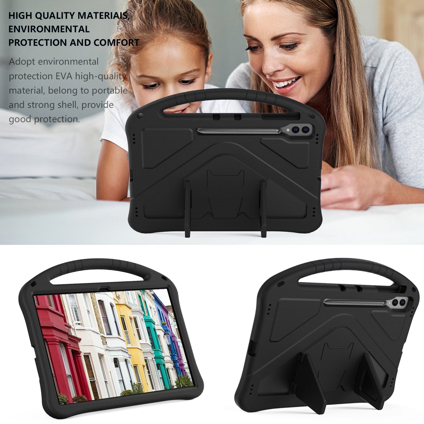 Shockproof Cover for Samsung Galaxy Tab S9 Ultra / S8 Ultra , Handle Kickstand Protective EVA Tablet Case