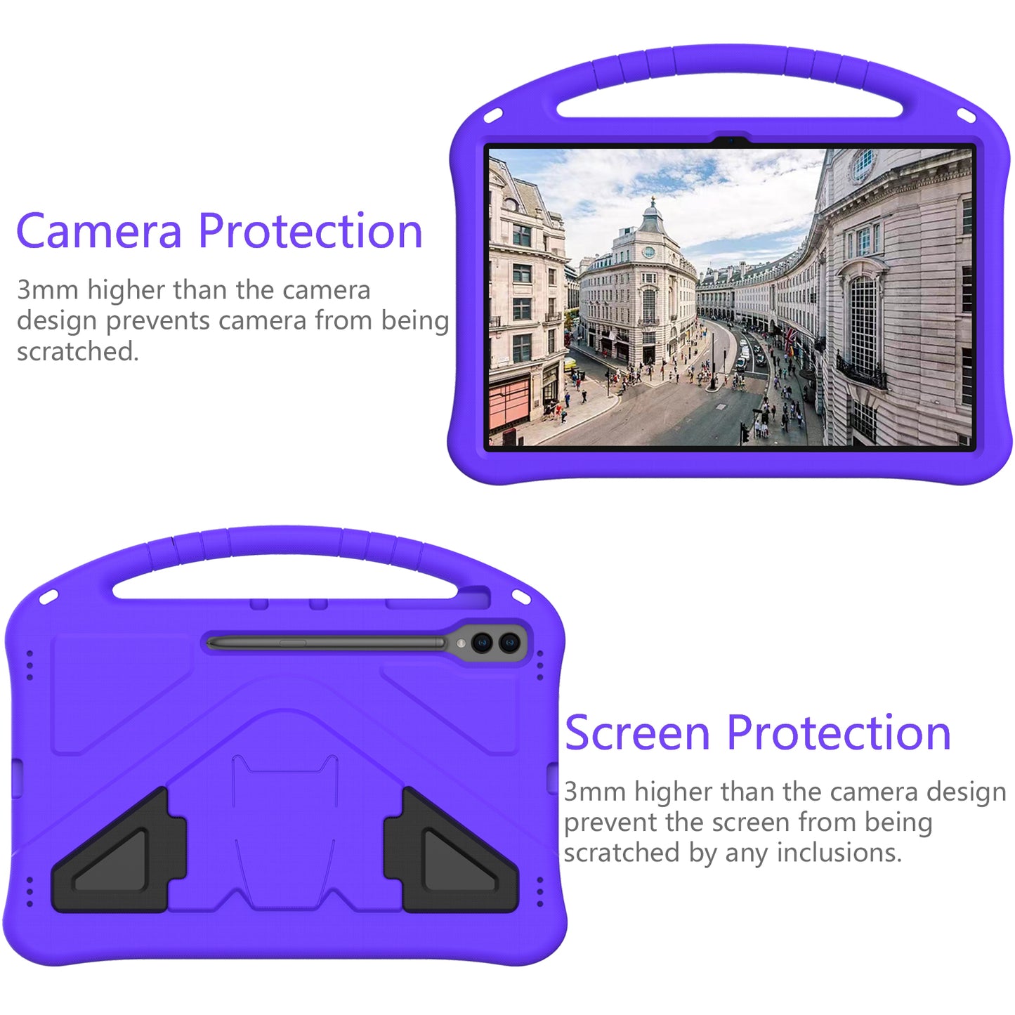 Shockproof Cover for Samsung Galaxy Tab S9 Ultra / S8 Ultra , Handle Kickstand Protective EVA Tablet Case