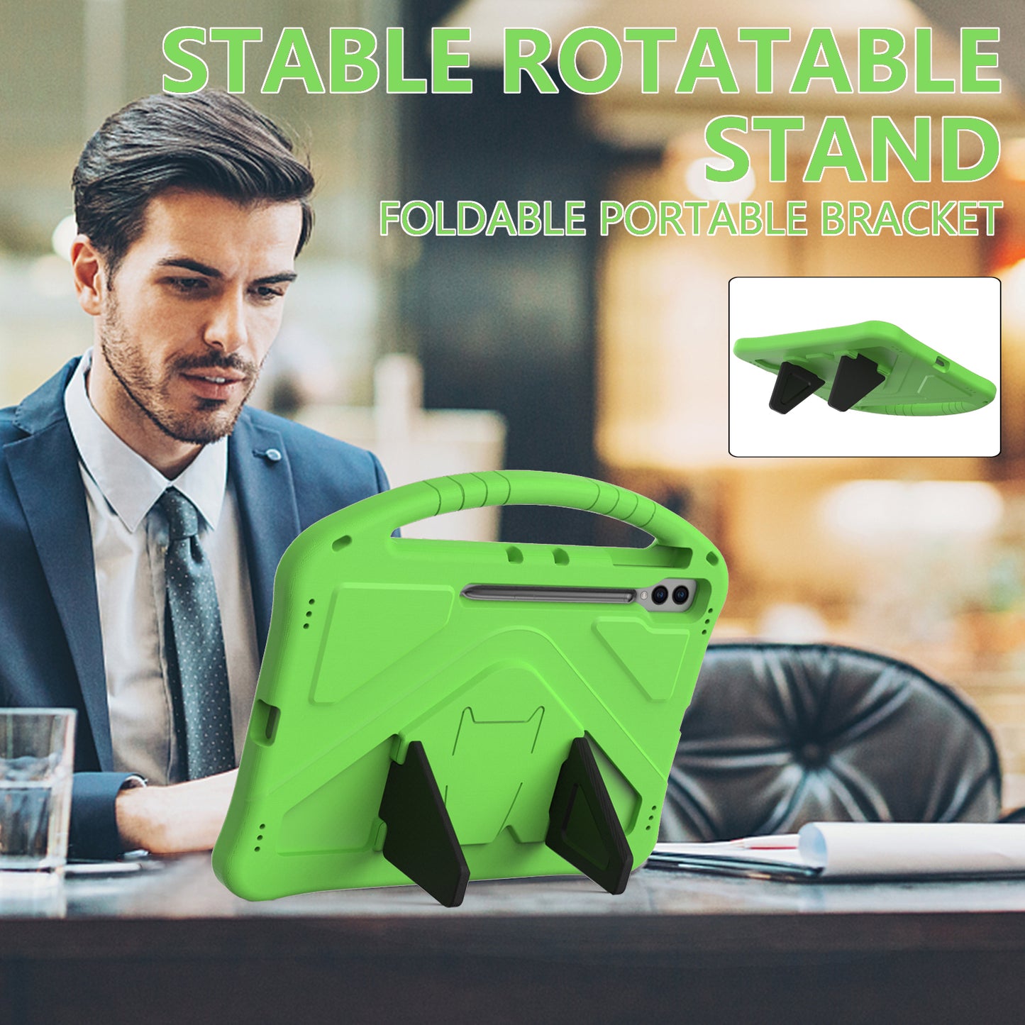 Shockproof Cover for Samsung Galaxy Tab S9 Ultra / S8 Ultra , Handle Kickstand Protective EVA Tablet Case