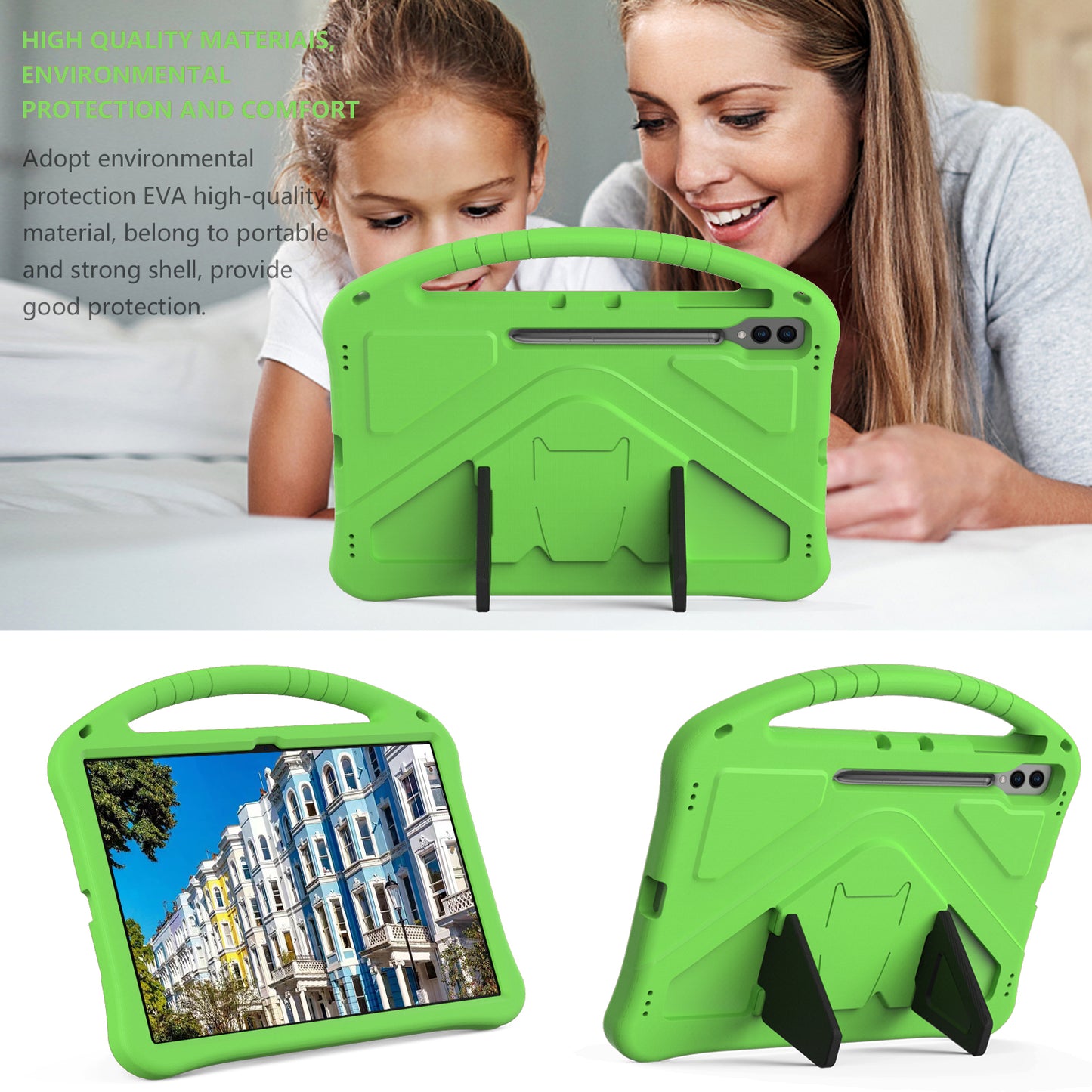 Shockproof Cover for Samsung Galaxy Tab S9 Ultra / S8 Ultra , Handle Kickstand Protective EVA Tablet Case