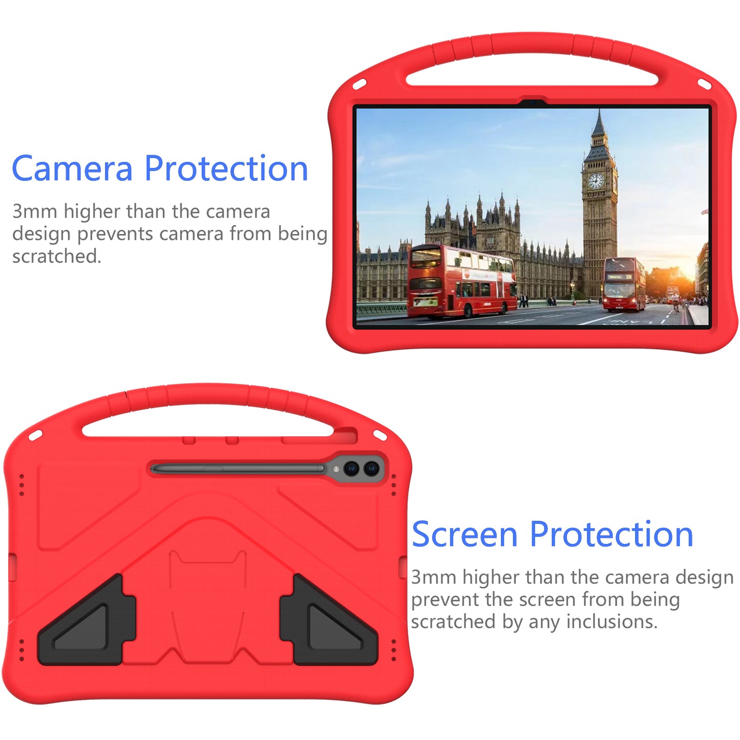 Shockproof Cover for Samsung Galaxy Tab S9 Ultra / S8 Ultra , Handle Kickstand Protective EVA Tablet Case